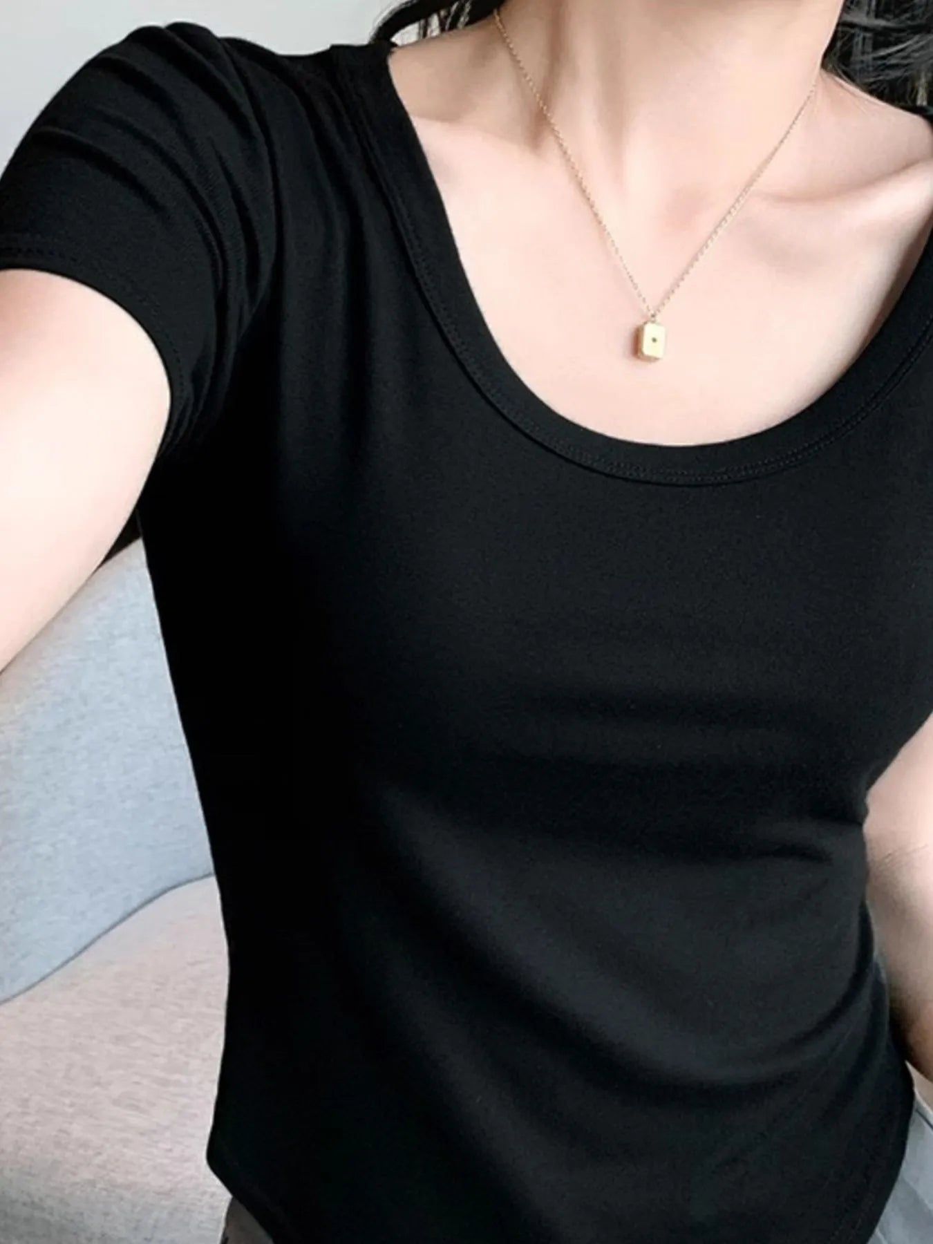 Plus Size Round Neck Short Sleeve T-Shirt - Lookzlike