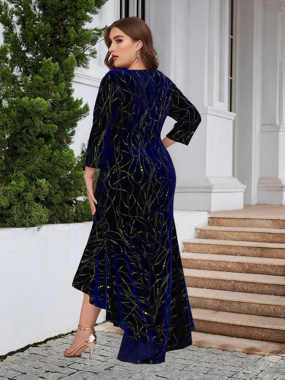 Plus Size Ruffle Hem High-Low Dress - Lookzlike