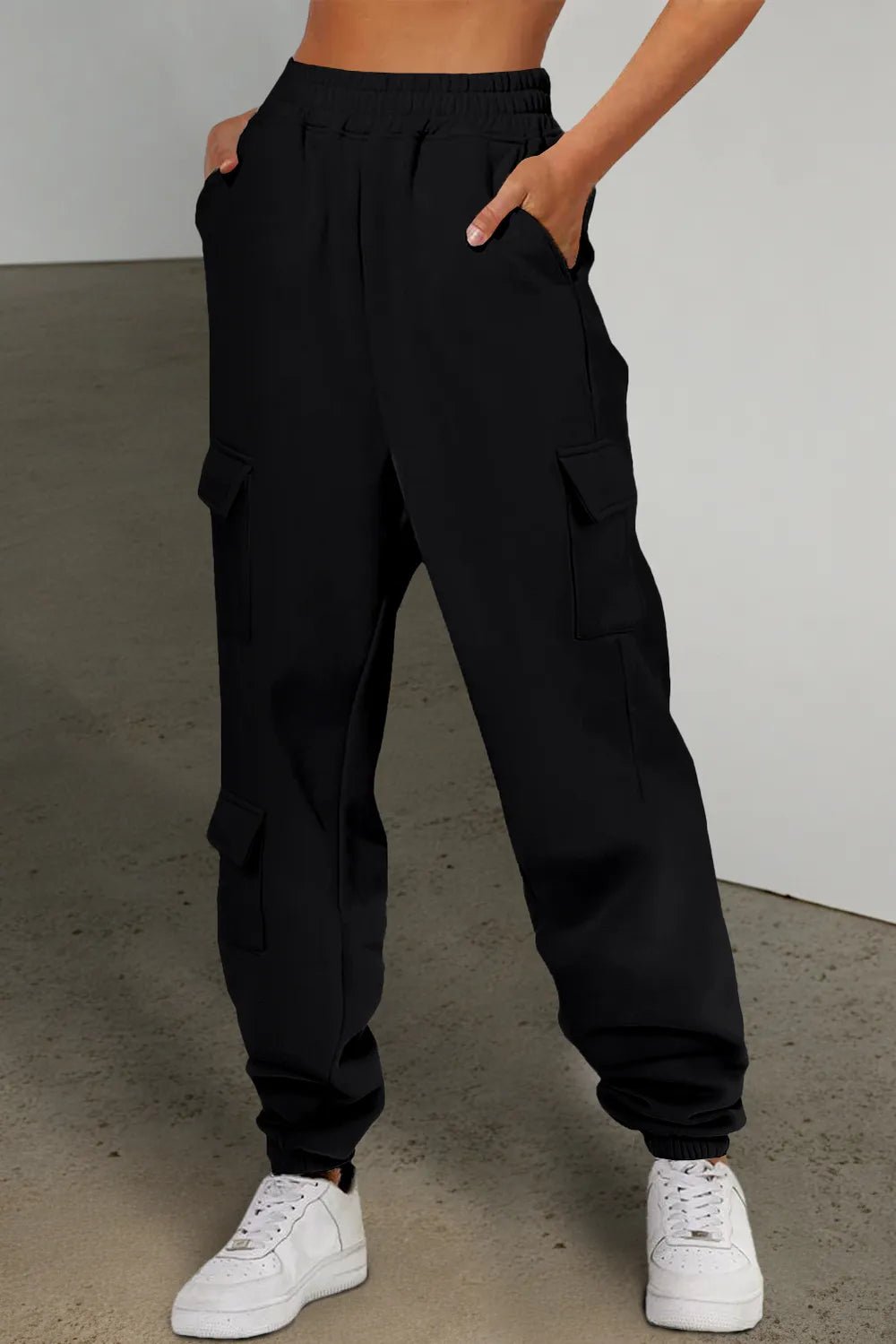 Pocketed Elastic Waist Active Joggers - Lookzlike