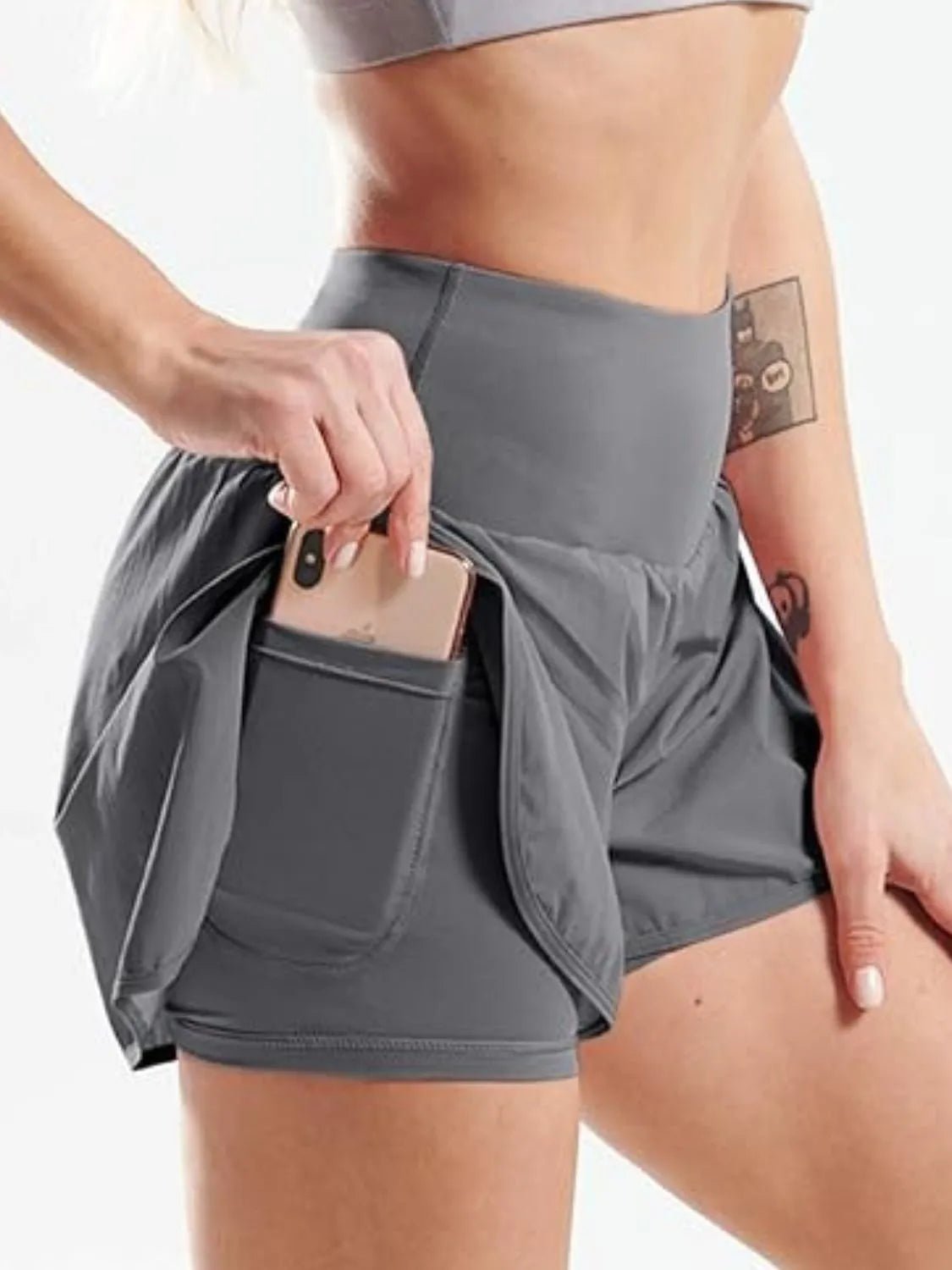 Pocketed High Waist Active Shorts designed for comfort and style at Lookzlike