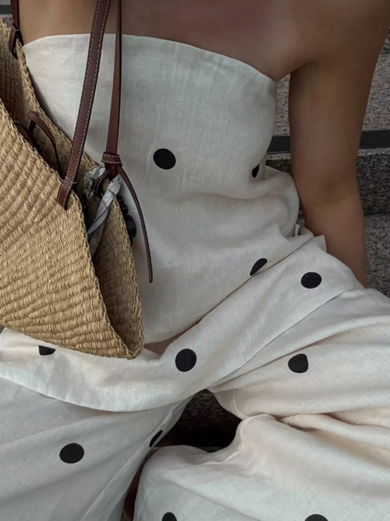 Polka Dot Tube Top and Pants Set designed for comfort and style at Lookzlike