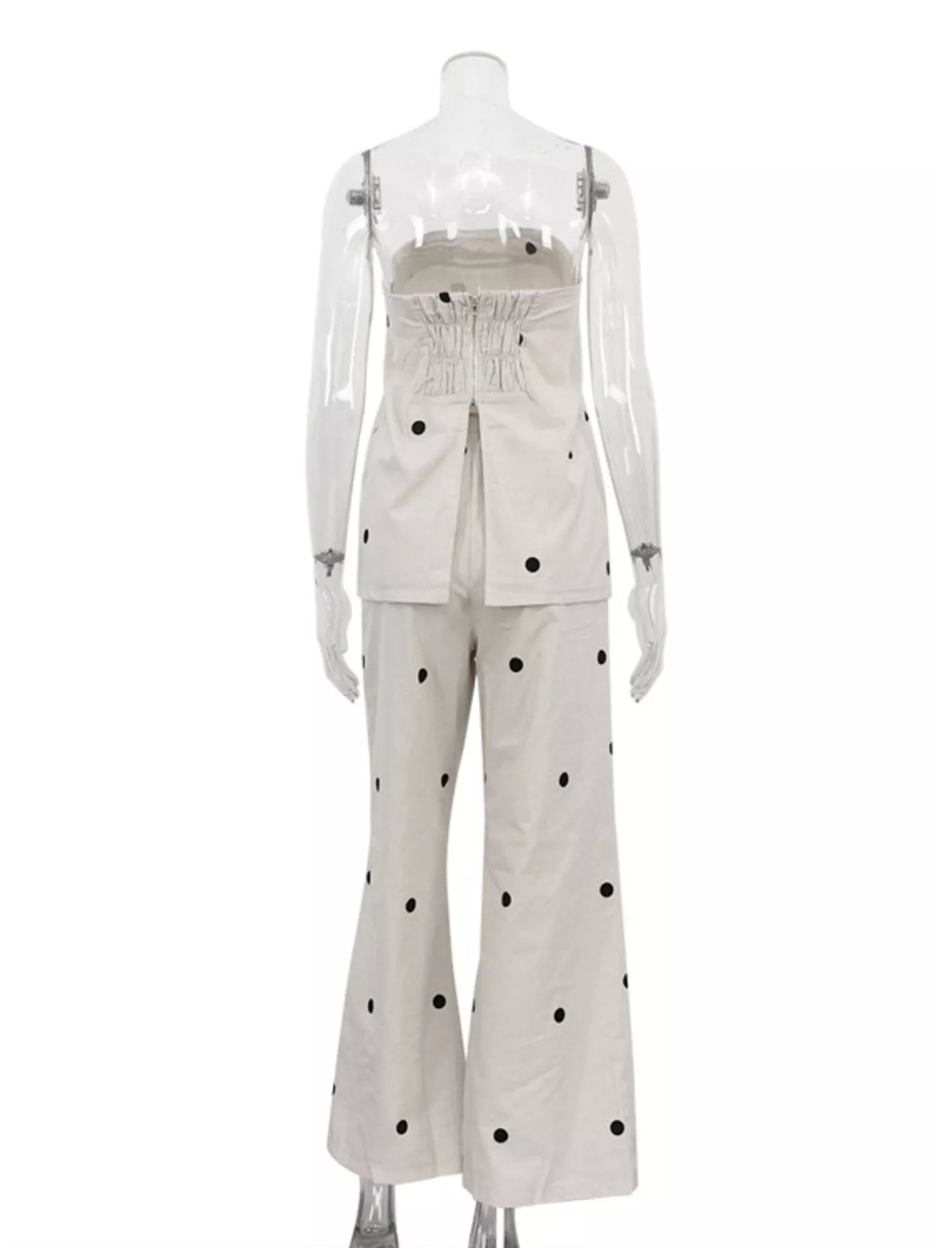 Polka Dot Tube Top and Pants Set designed for comfort and style at Lookzlike