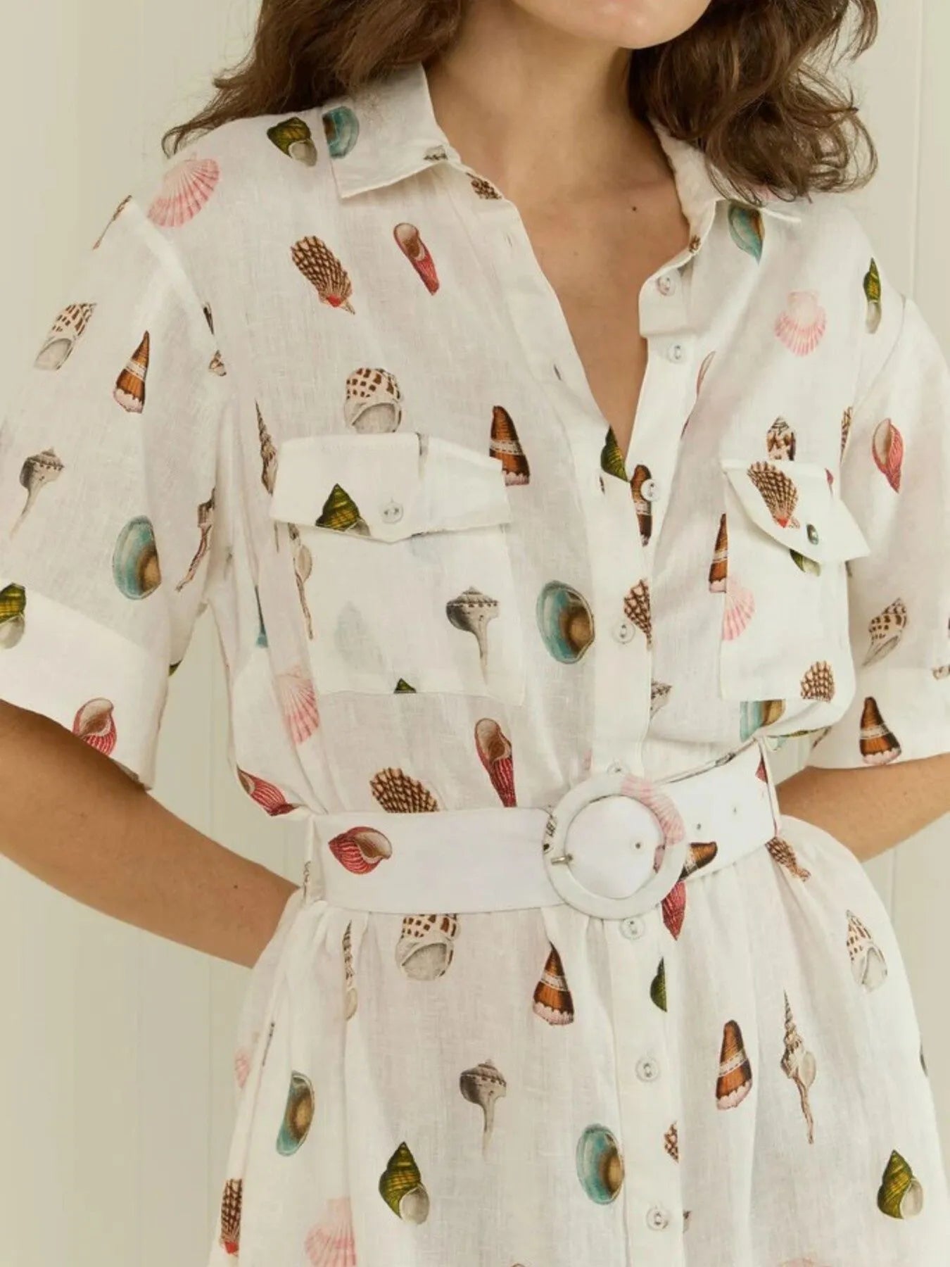 Printed Button Up Maxi Shirt Dress - Lookzlike