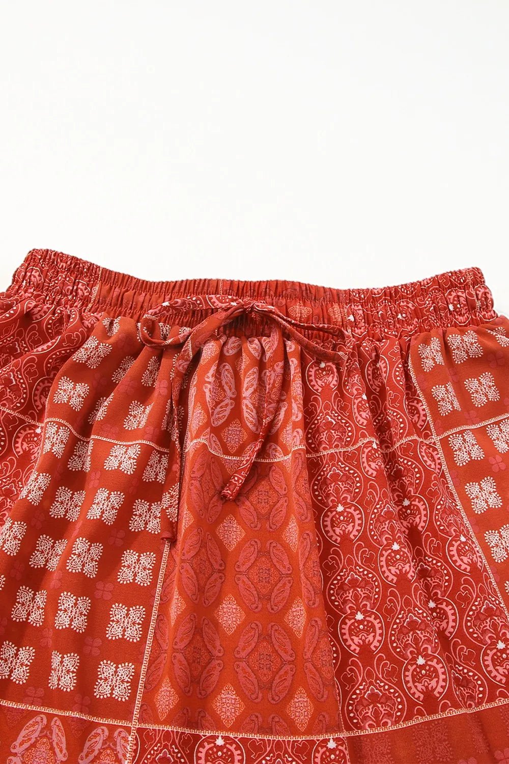 Printed Drawstring Midi Skirt - Lookzlike