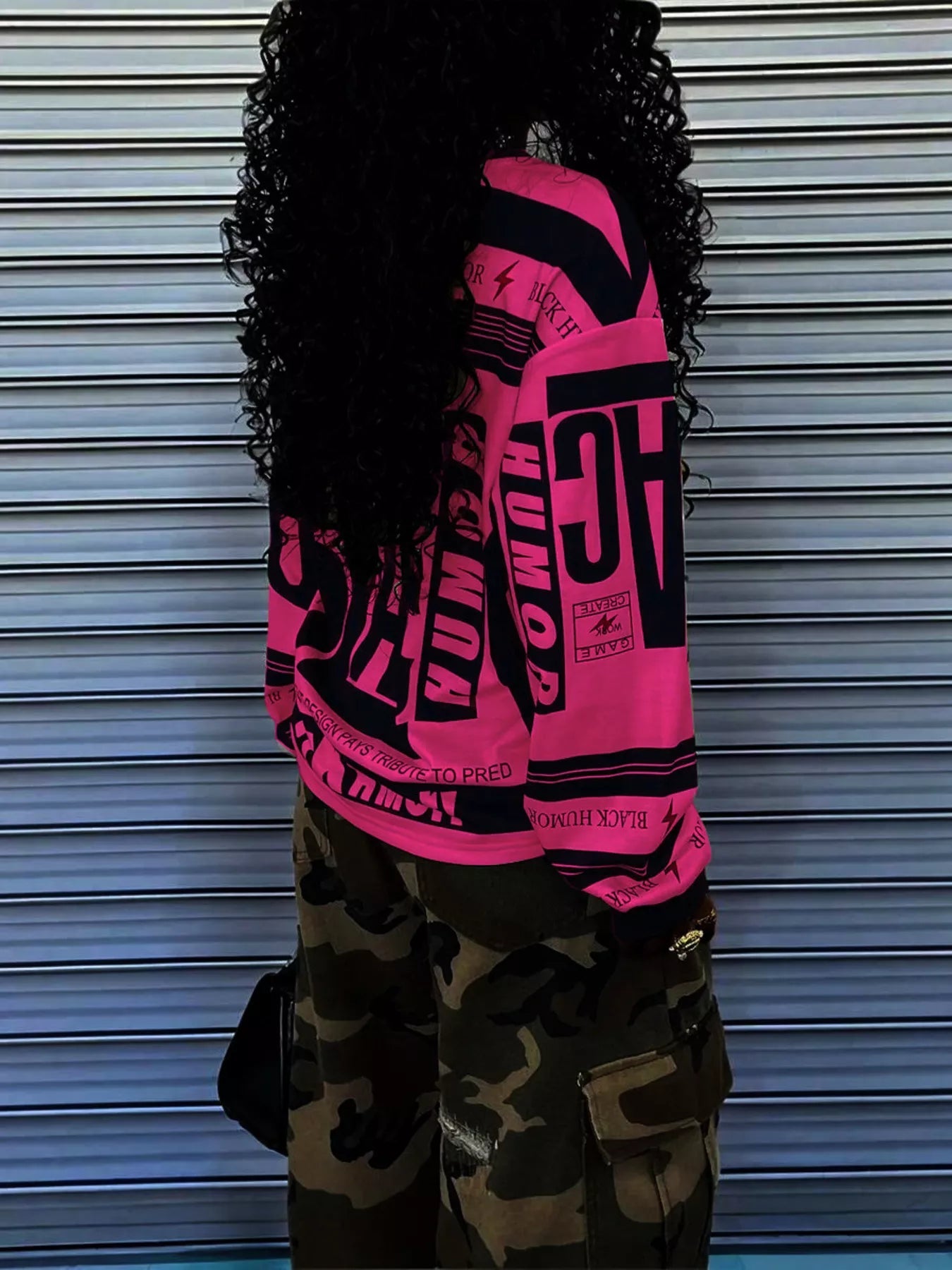 Printed Drop Shoulder Long Sleeve T-Shirt designed for comfort and style at Lookzlike