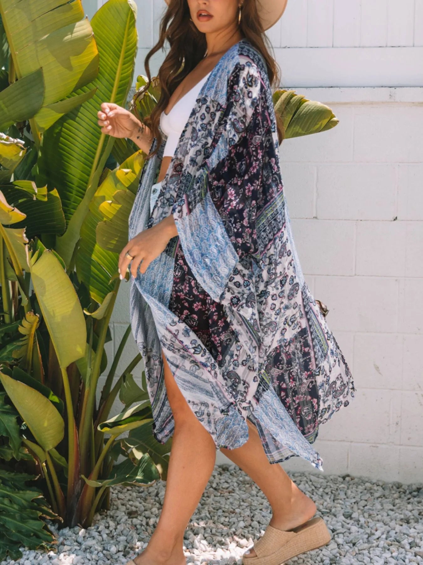 Printed Open Front Cover Up - Lookzlike