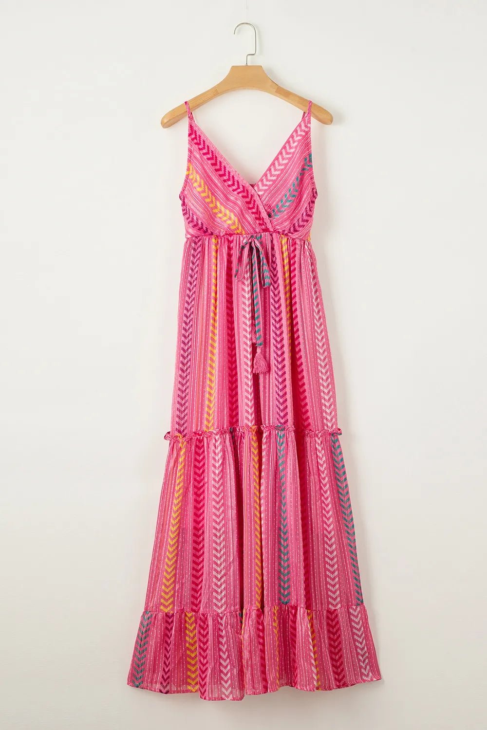 Printed Surplice Maxi Cami Dress - Lookzlike