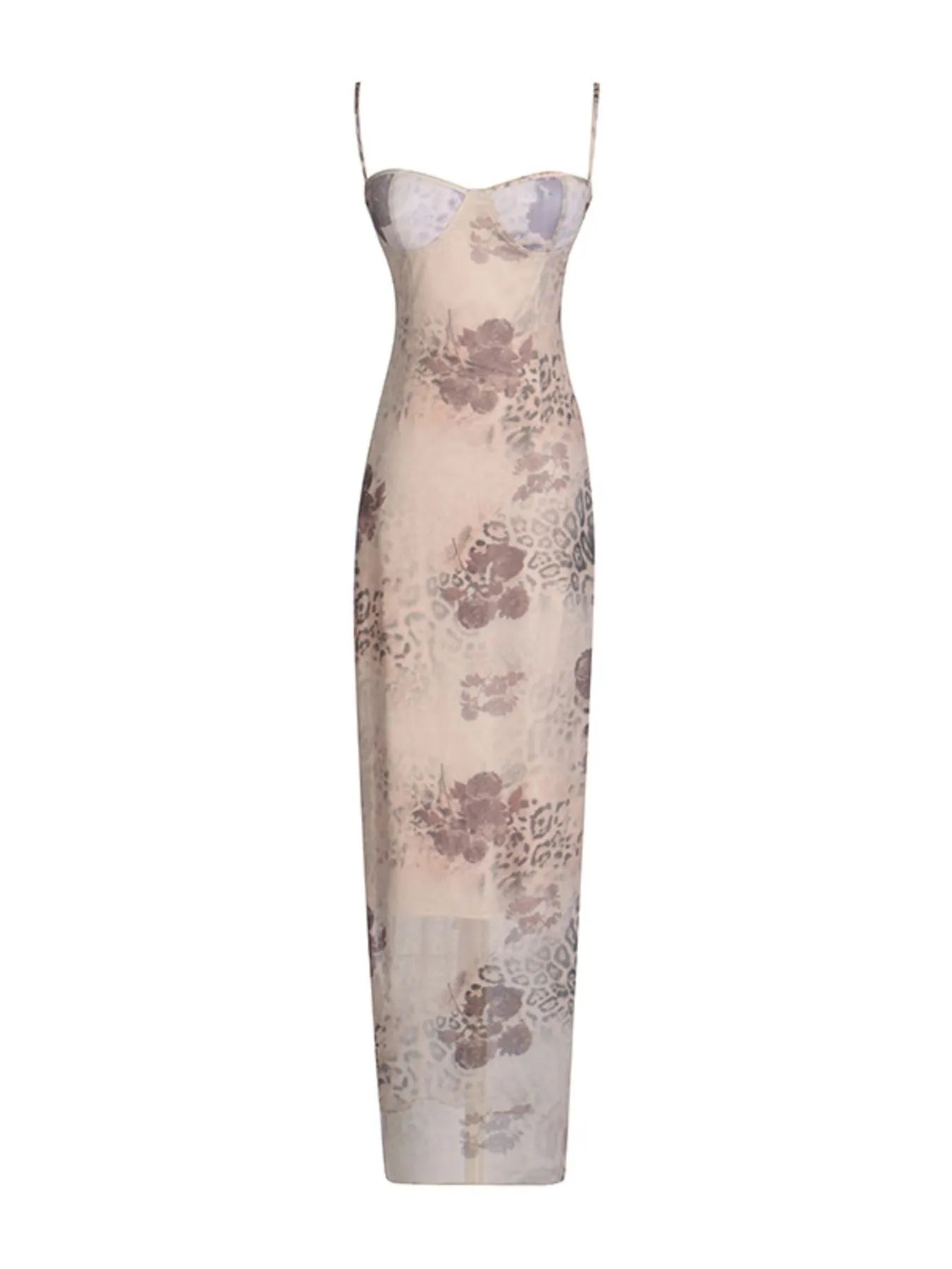 Printed Sweetheart Neck Bodycon Maxi Dress designed for comfort and style at Lookzlike