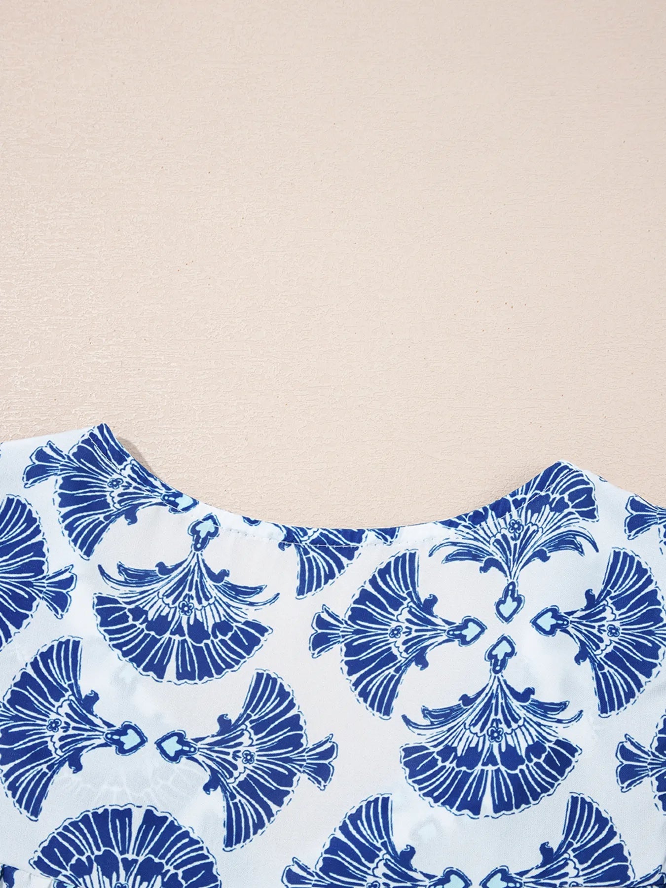Printed Tassel Tie Neck Blouse - Lookzlike