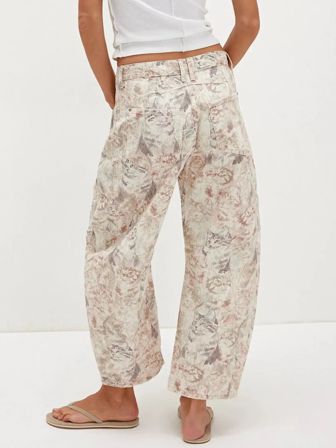 Printed Wide Leg Jeans - Lookzlike
