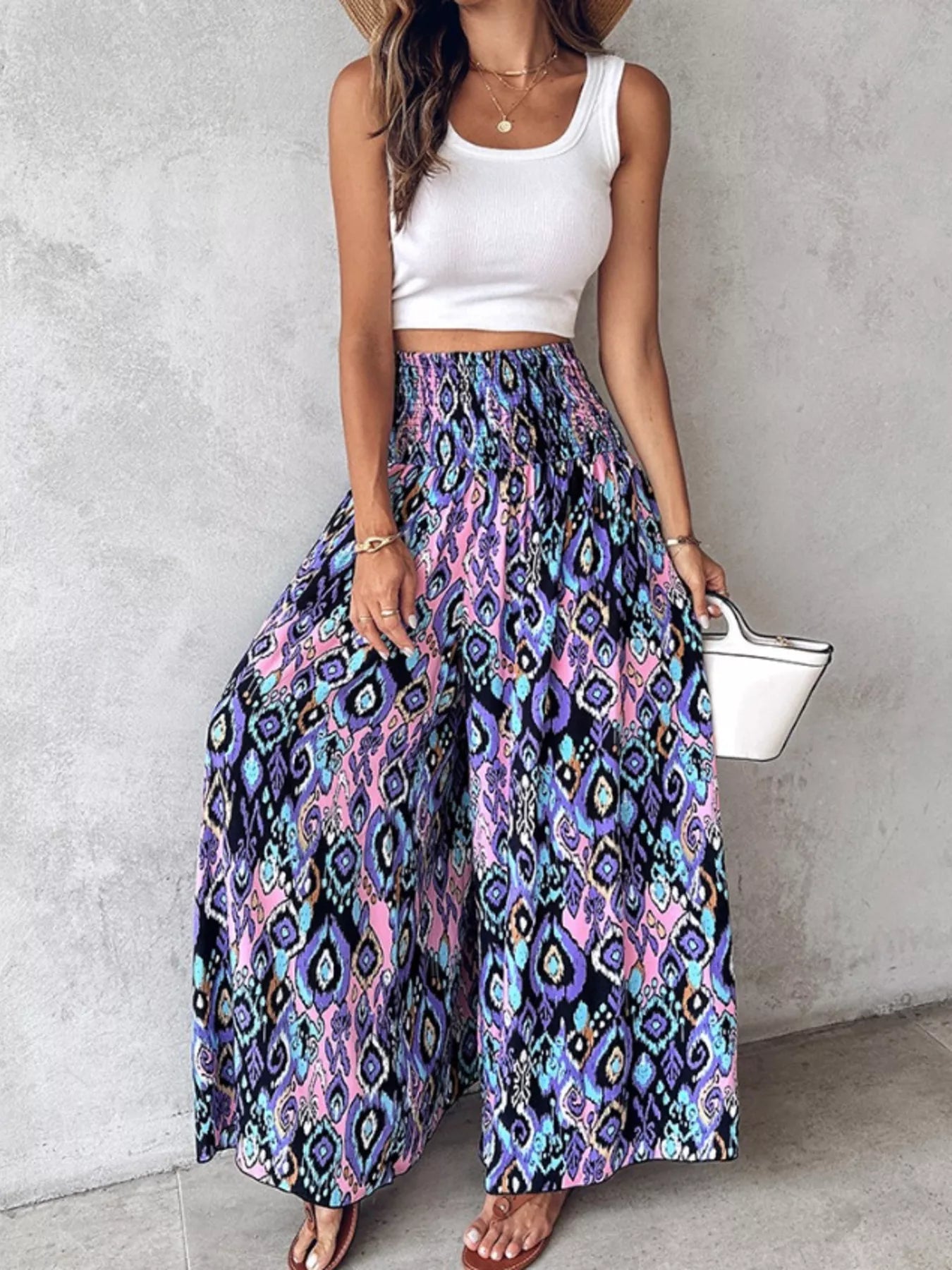 Printed Wide-Leg Pants designed for comfort and style at Lookzlike