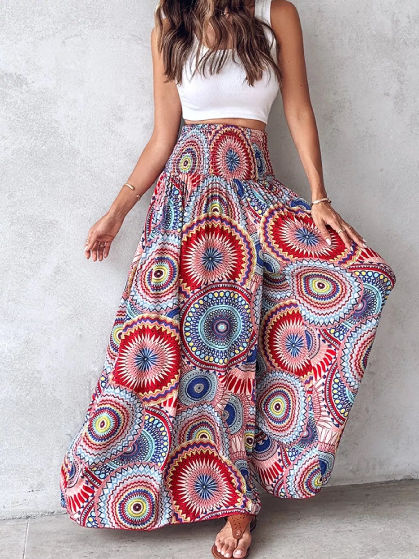Printed Wide-Leg Pants designed for comfort and style at Lookzlike
