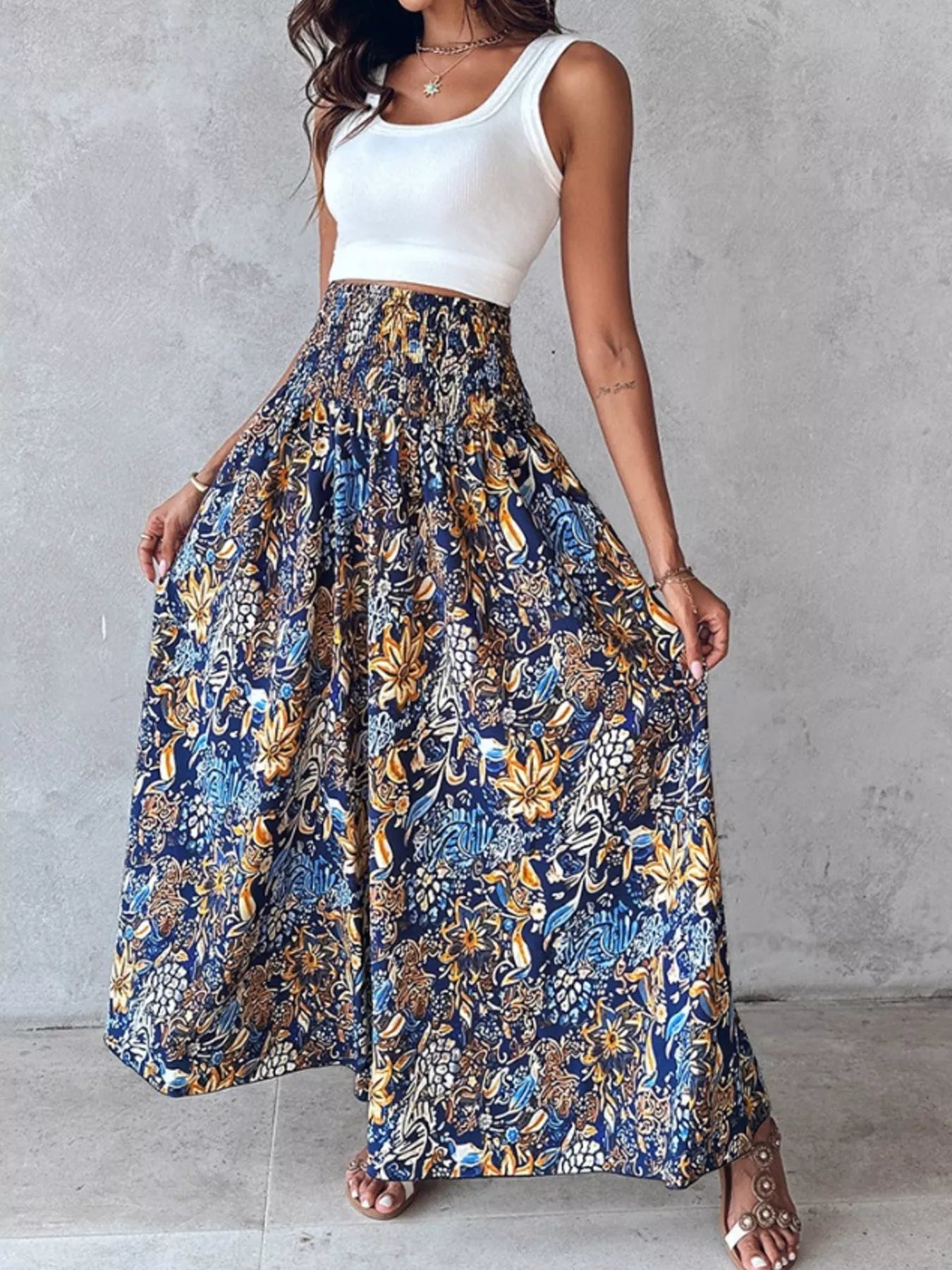 Printed Wide-Leg Pants designed for comfort and style at Lookzlike