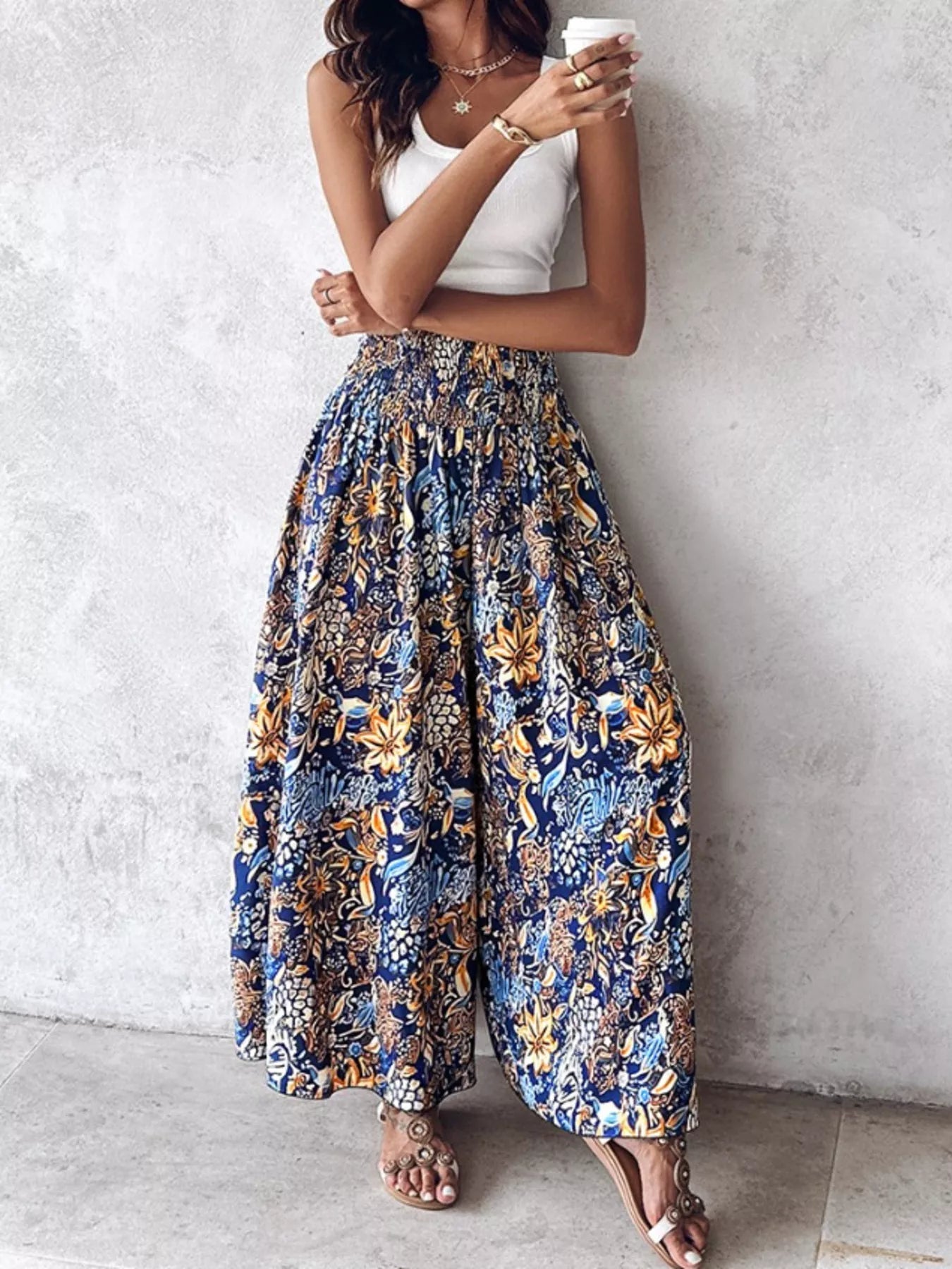 Printed Wide-Leg Pants designed for comfort and style at Lookzlike