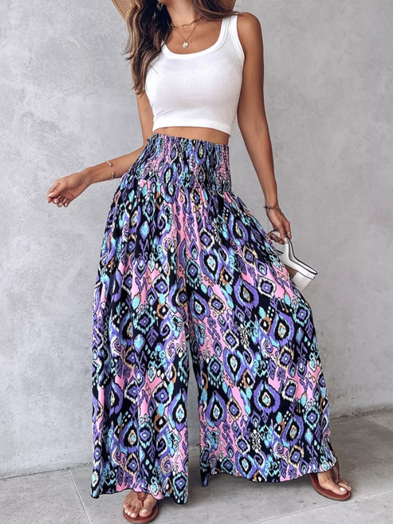Printed Wide-Leg Pants designed for comfort and style at Lookzlike