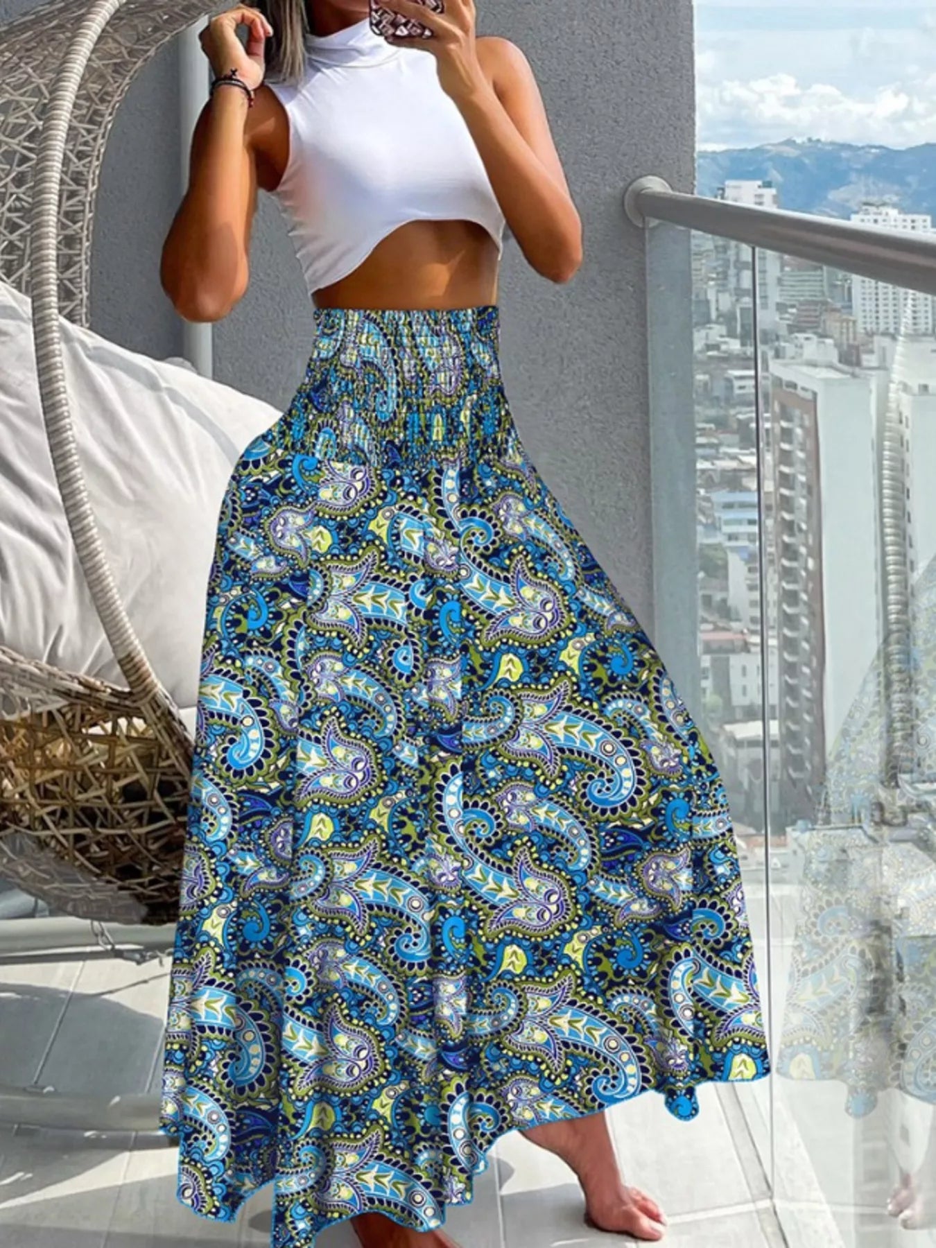 Printed Wide-Leg Pants designed for comfort and style at Lookzlike