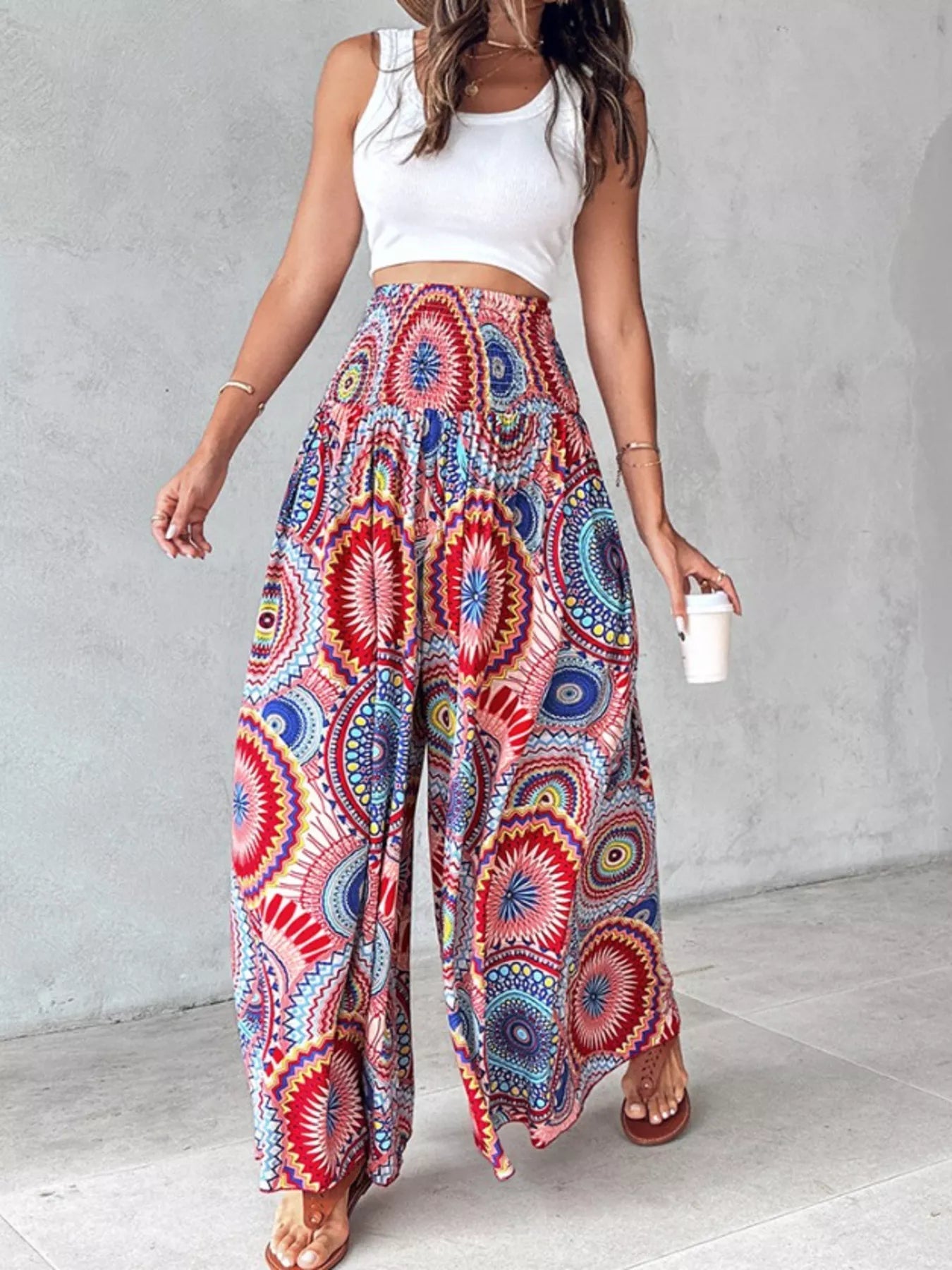 Printed Wide-Leg Pants designed for comfort and style at Lookzlike