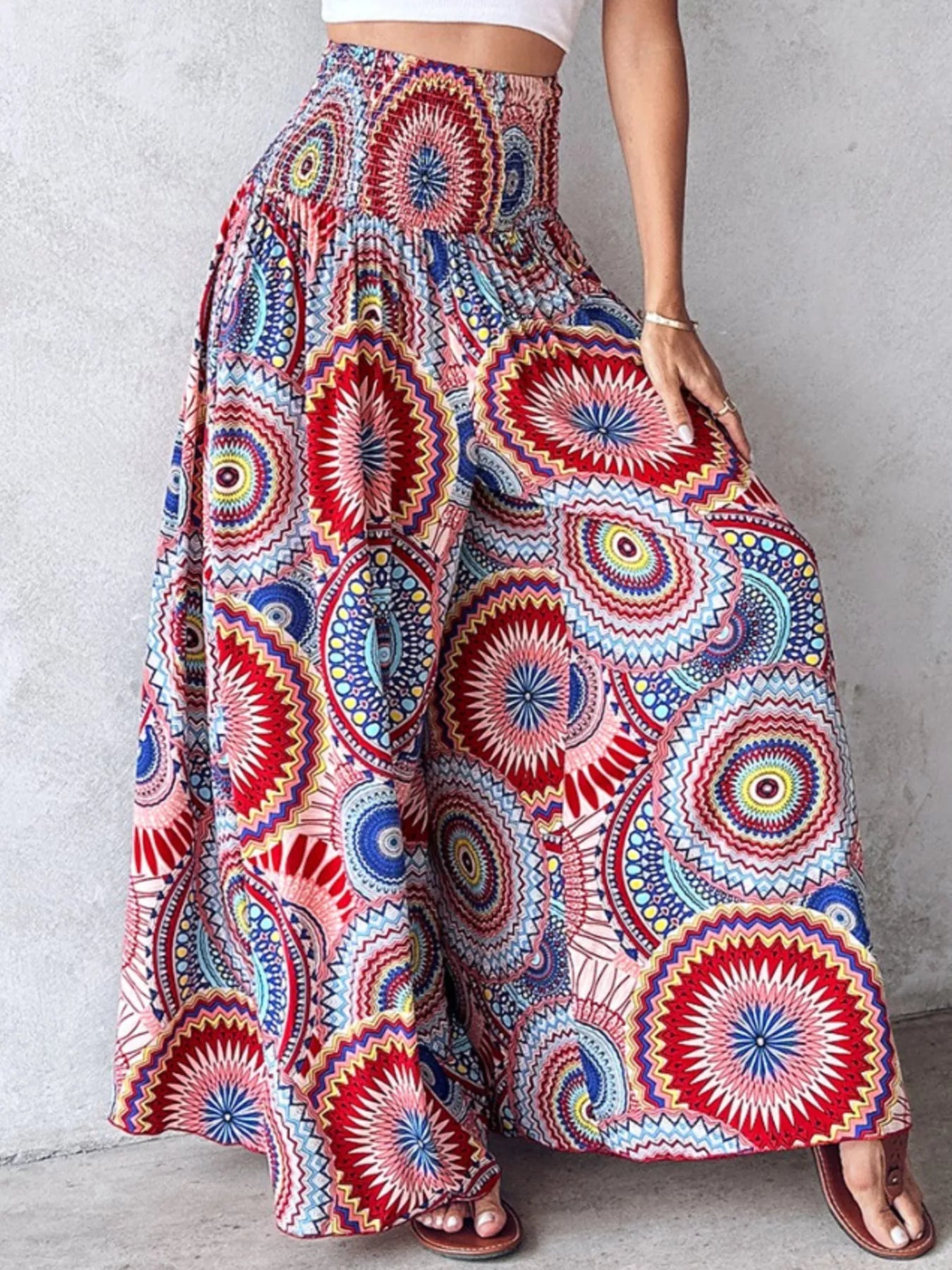 Printed Wide-Leg Pants designed for comfort and style at Lookzlike