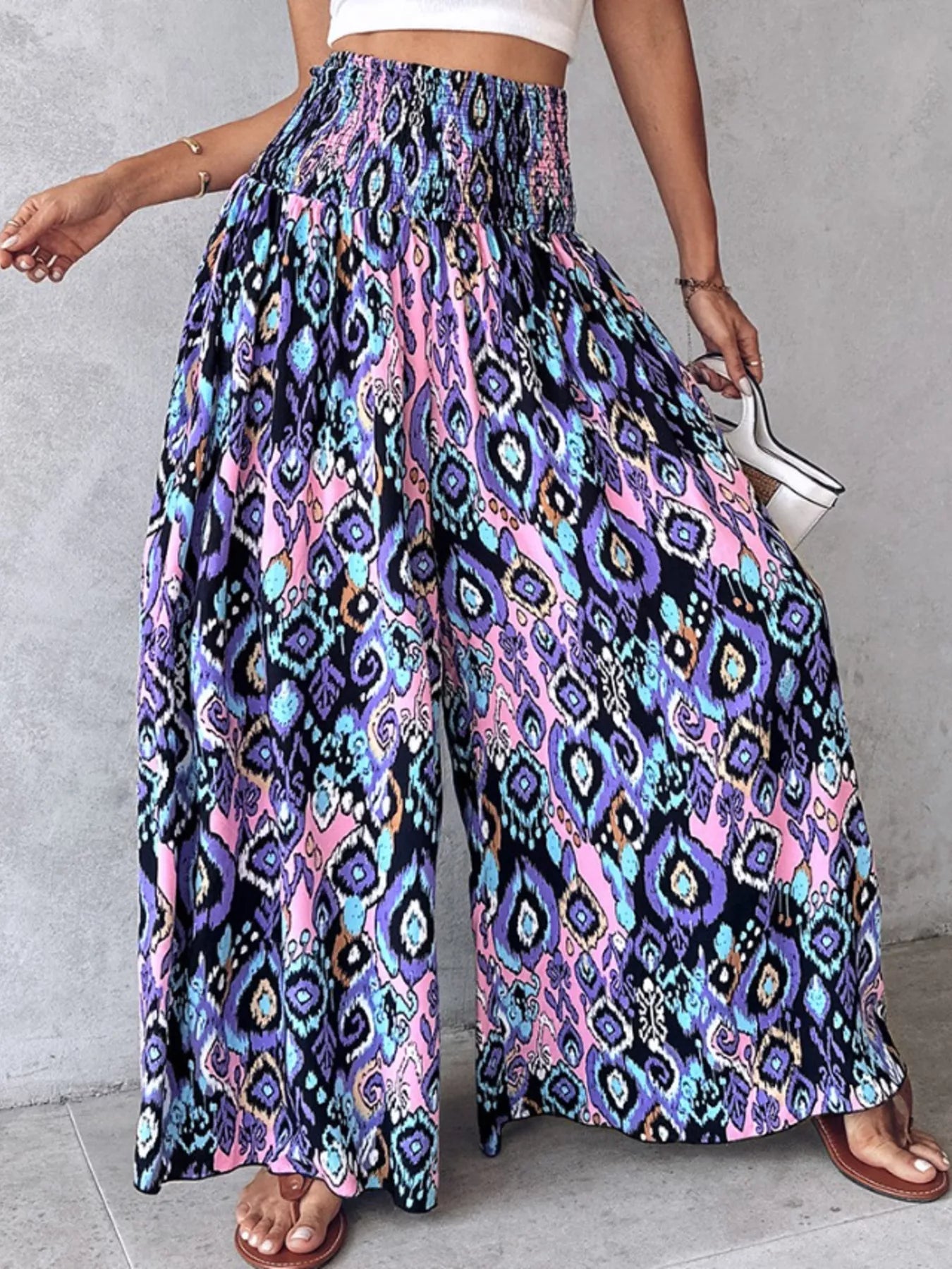 Printed Wide-Leg Pants designed for comfort and style at Lookzlike