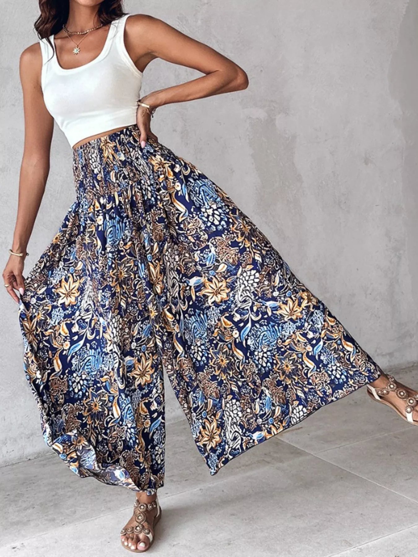 Printed Wide-Leg Pants designed for comfort and style at Lookzlike