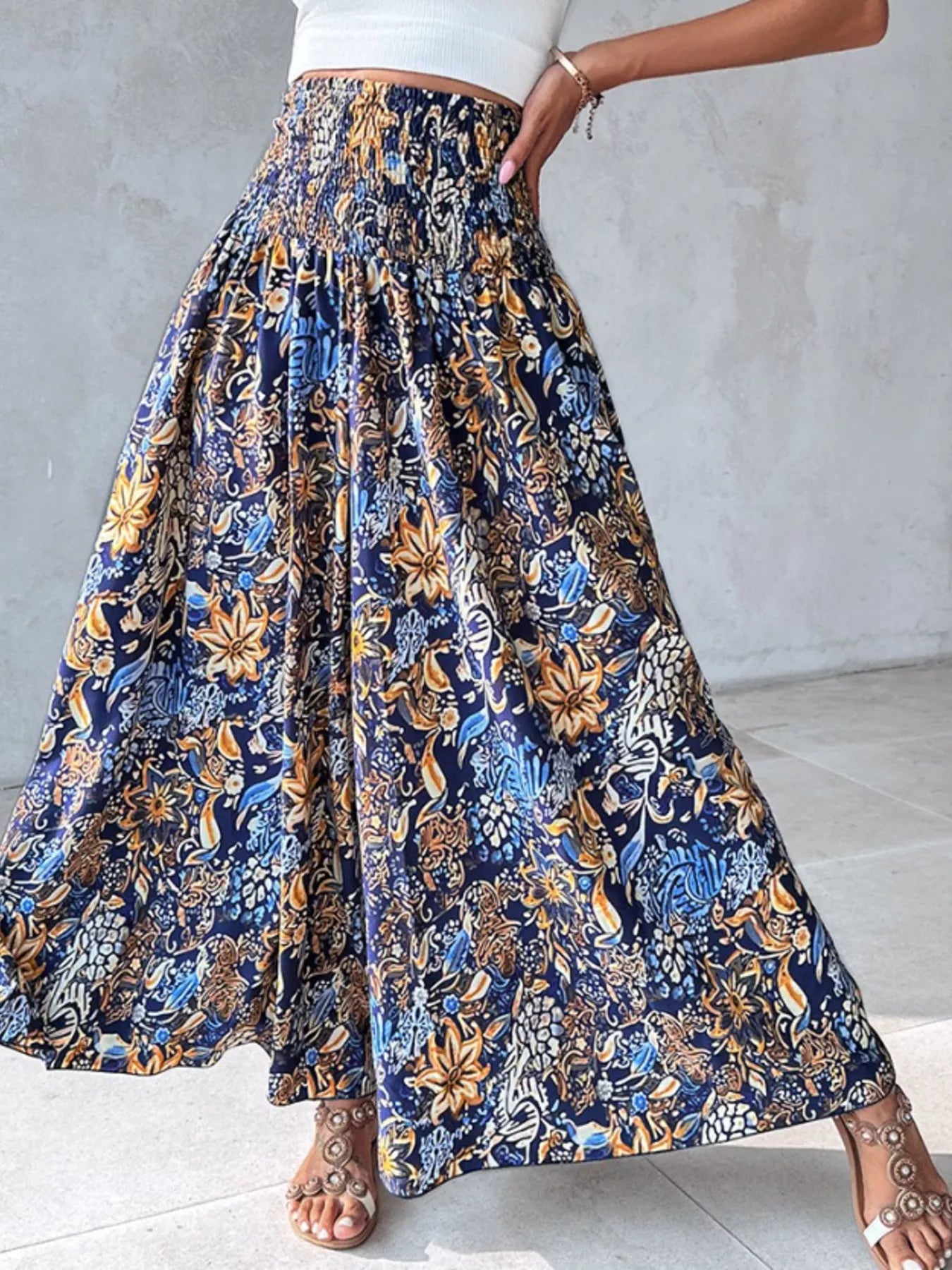 Printed Wide-Leg Pants designed for comfort and style at Lookzlike