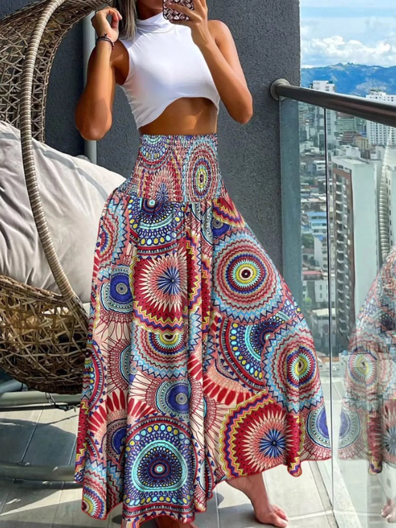 Printed Wide-Leg Pants designed for comfort and style at Lookzlike