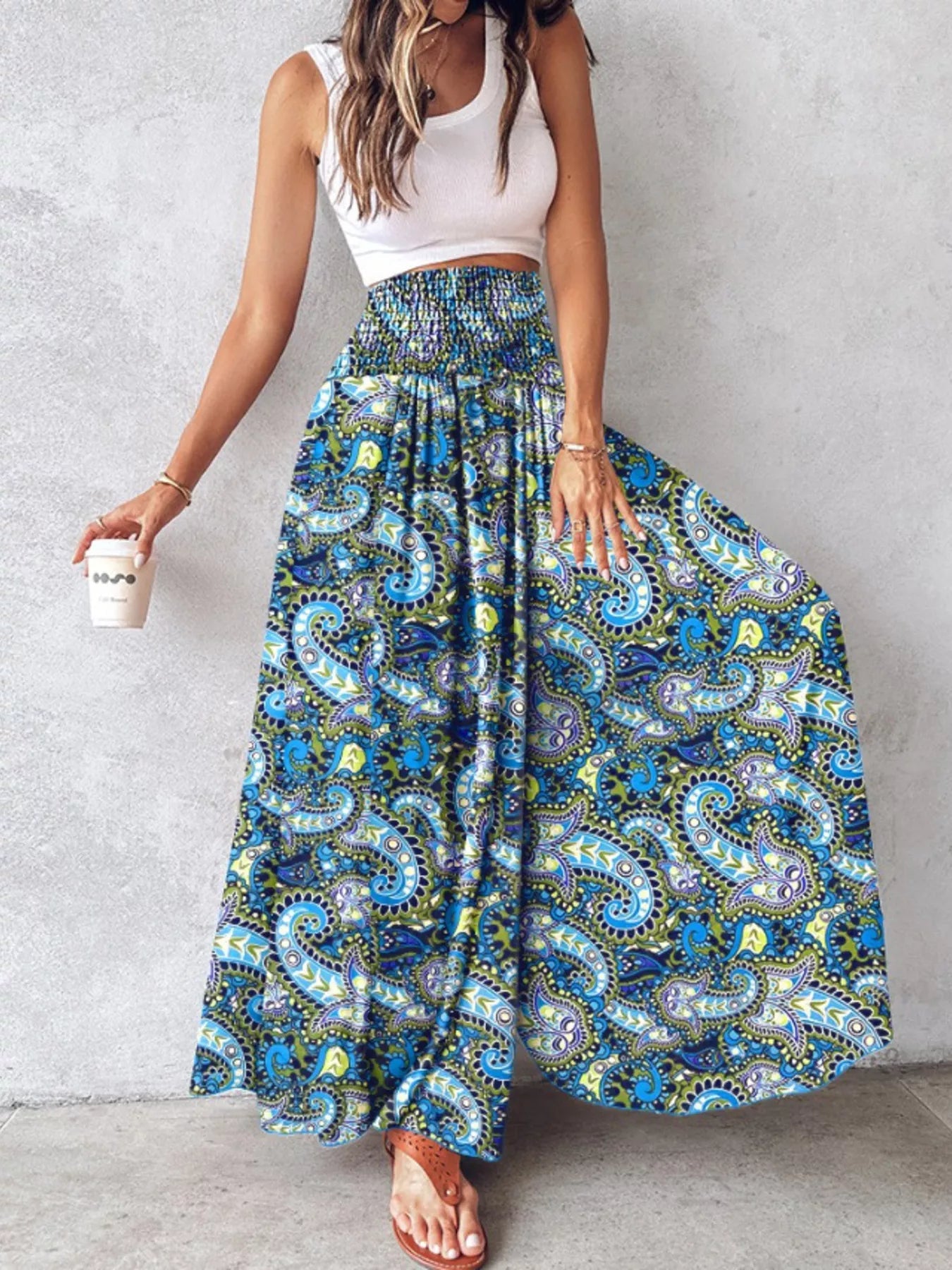 Printed Wide-Leg Pants designed for comfort and style at Lookzlike