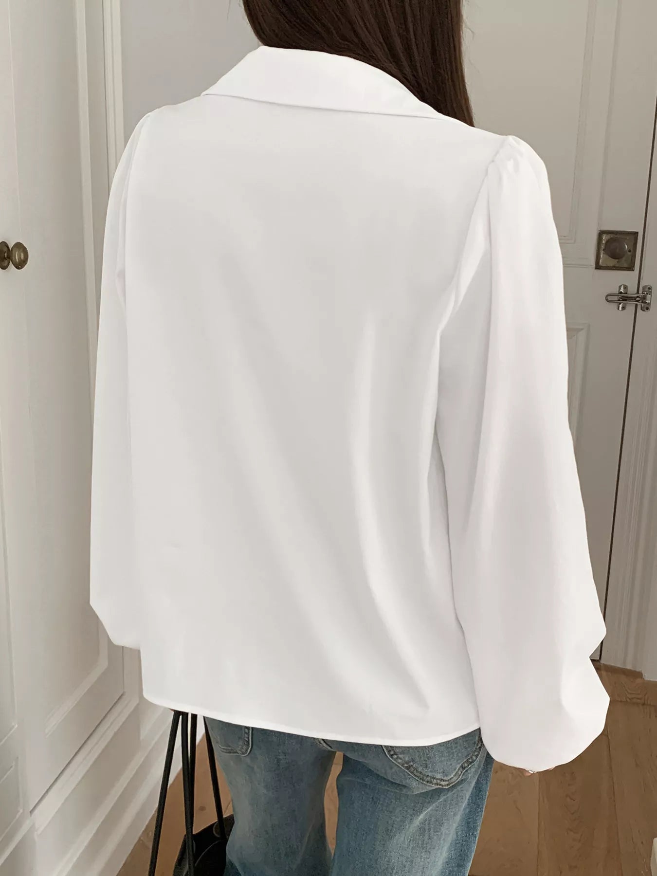 Puff Sleeve Button - Down Shirt designed for comfort and style at Lookzlike