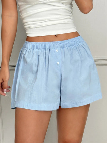 Relaxed Fit Elastic Waist Shorts - Lookzlike