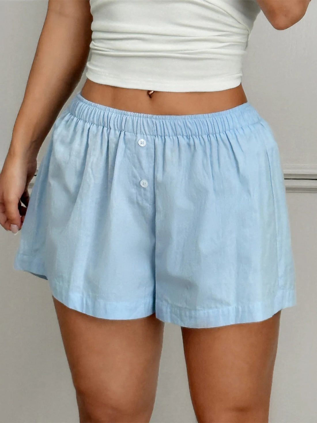 Relaxed Fit Elastic Waist Shorts - Lookzlike