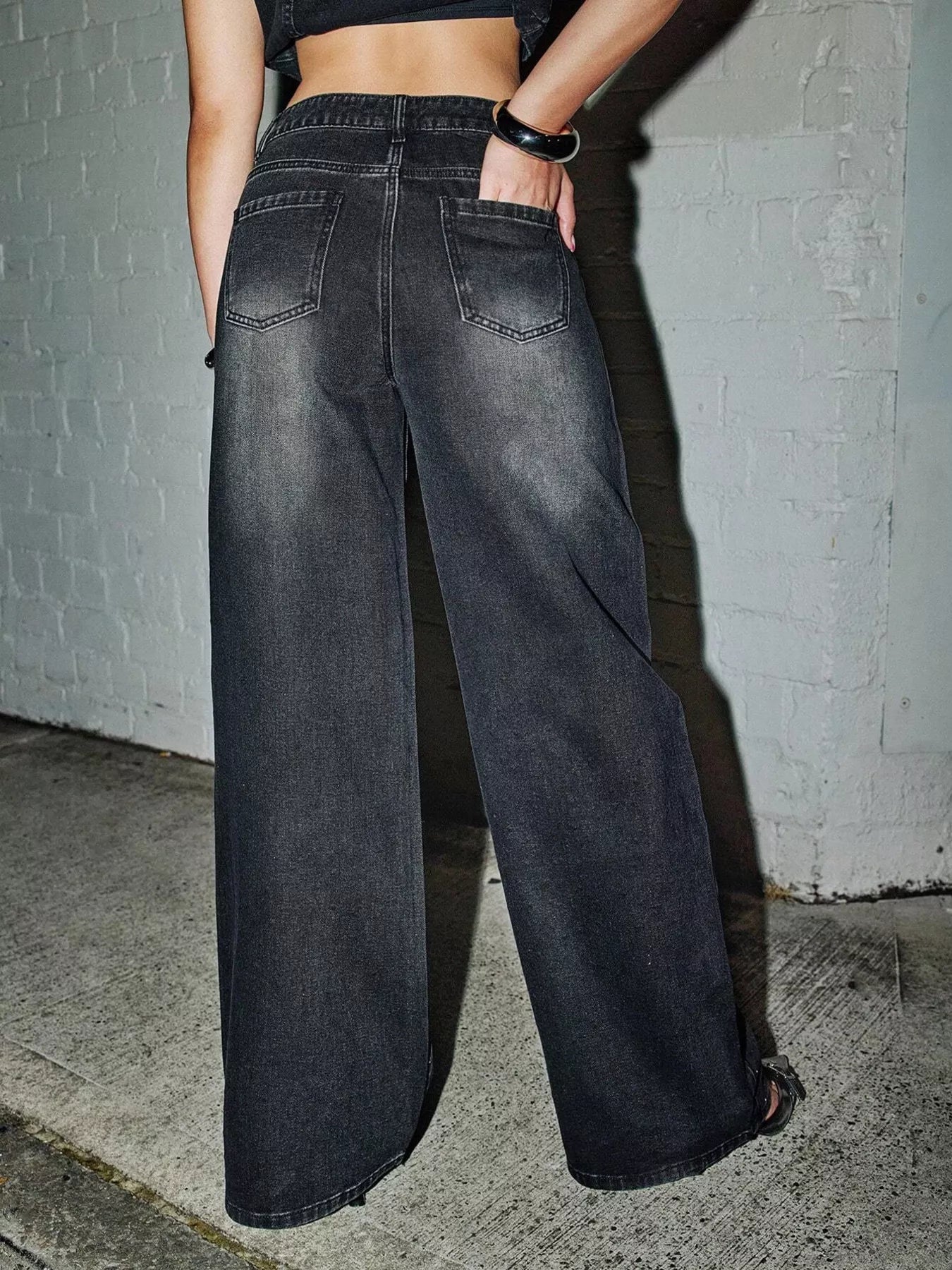 Rhinestone Wide-Leg Jeans designed for comfort and style at Lookzlike