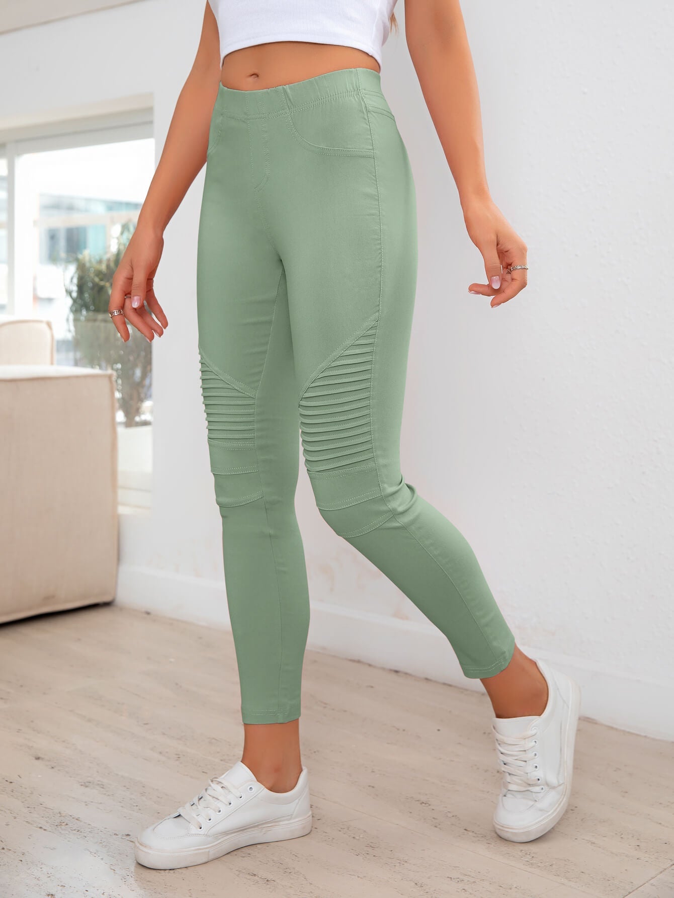 Ribbed Detail Leggings - Lookzlike