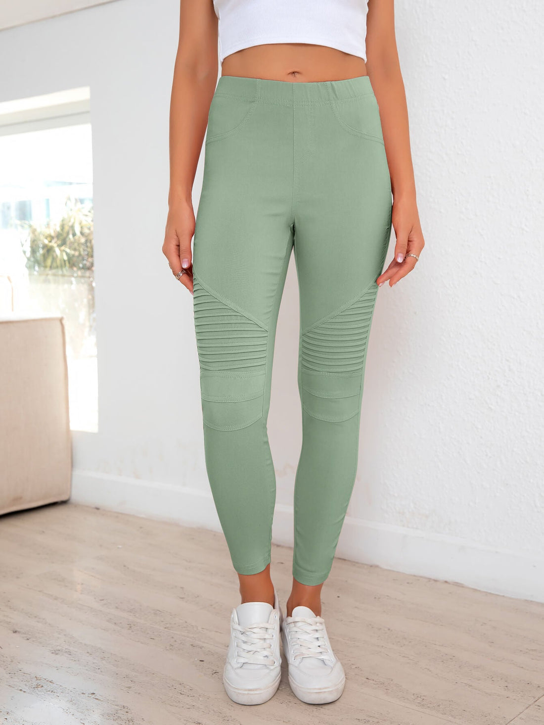Ribbed Detail Leggings - Lookzlike