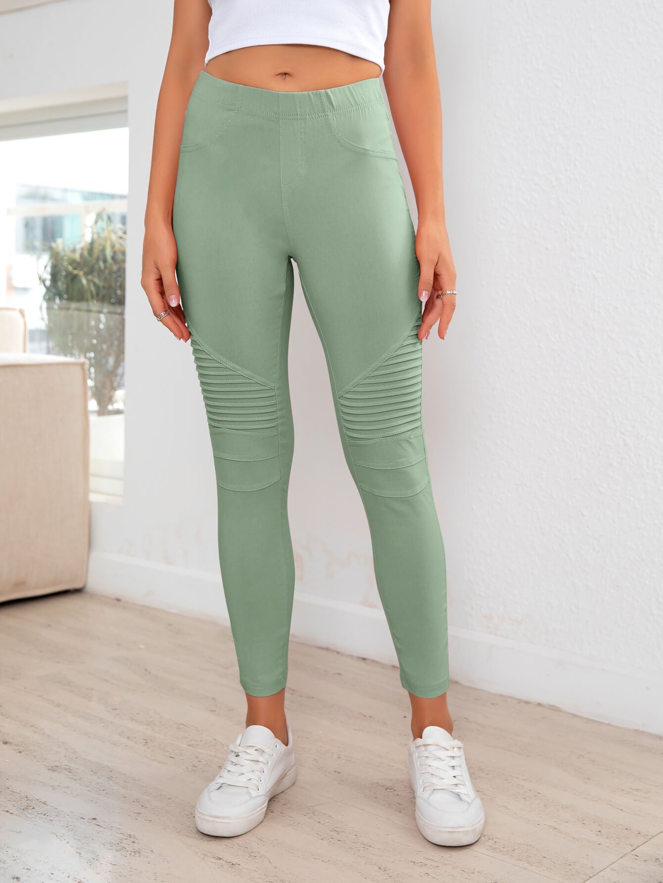 Ribbed Detail Leggings - Lookzlike