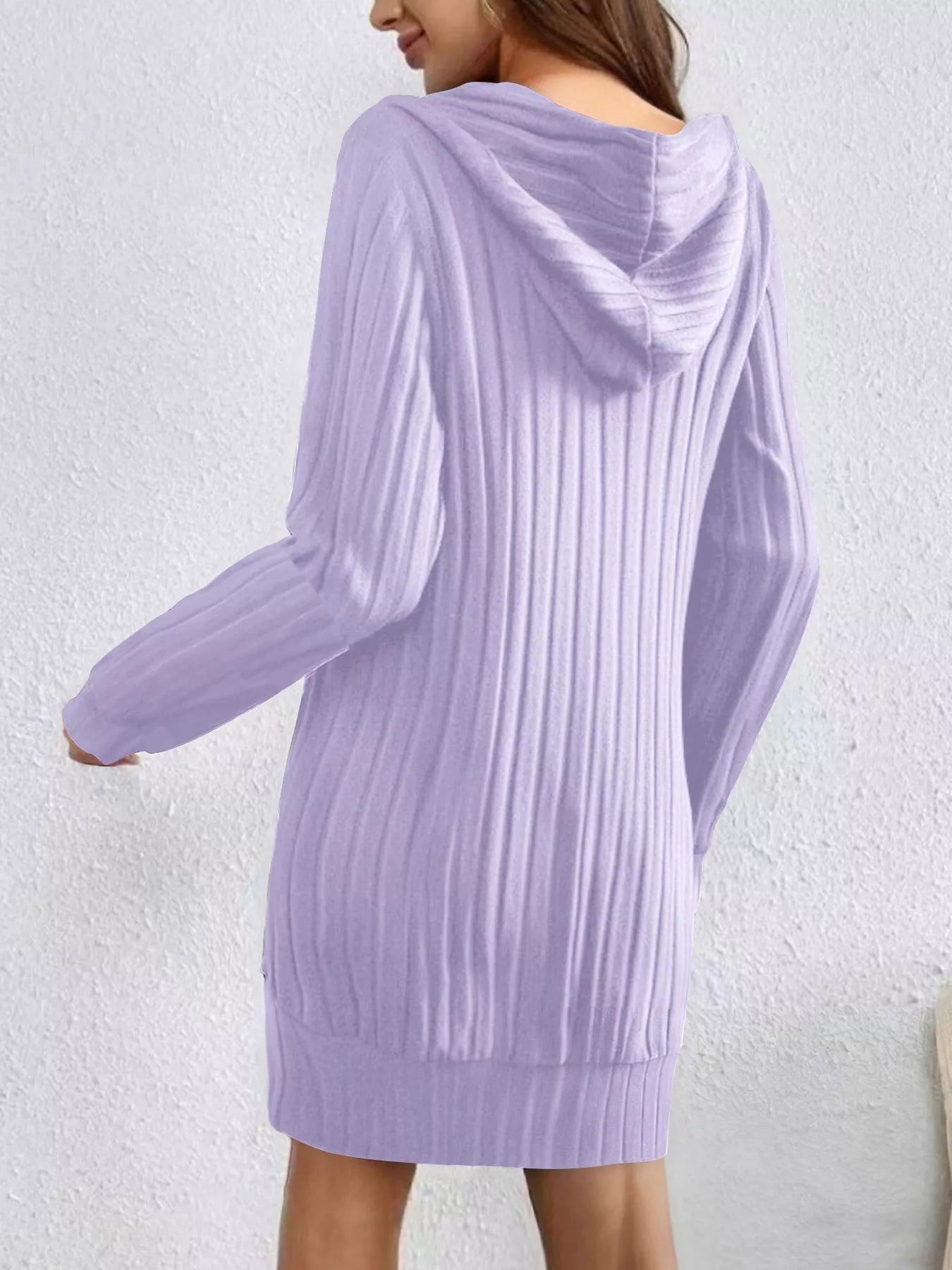 Ribbed Knit Hoodie Dress designed for comfort and style at Lookzlike