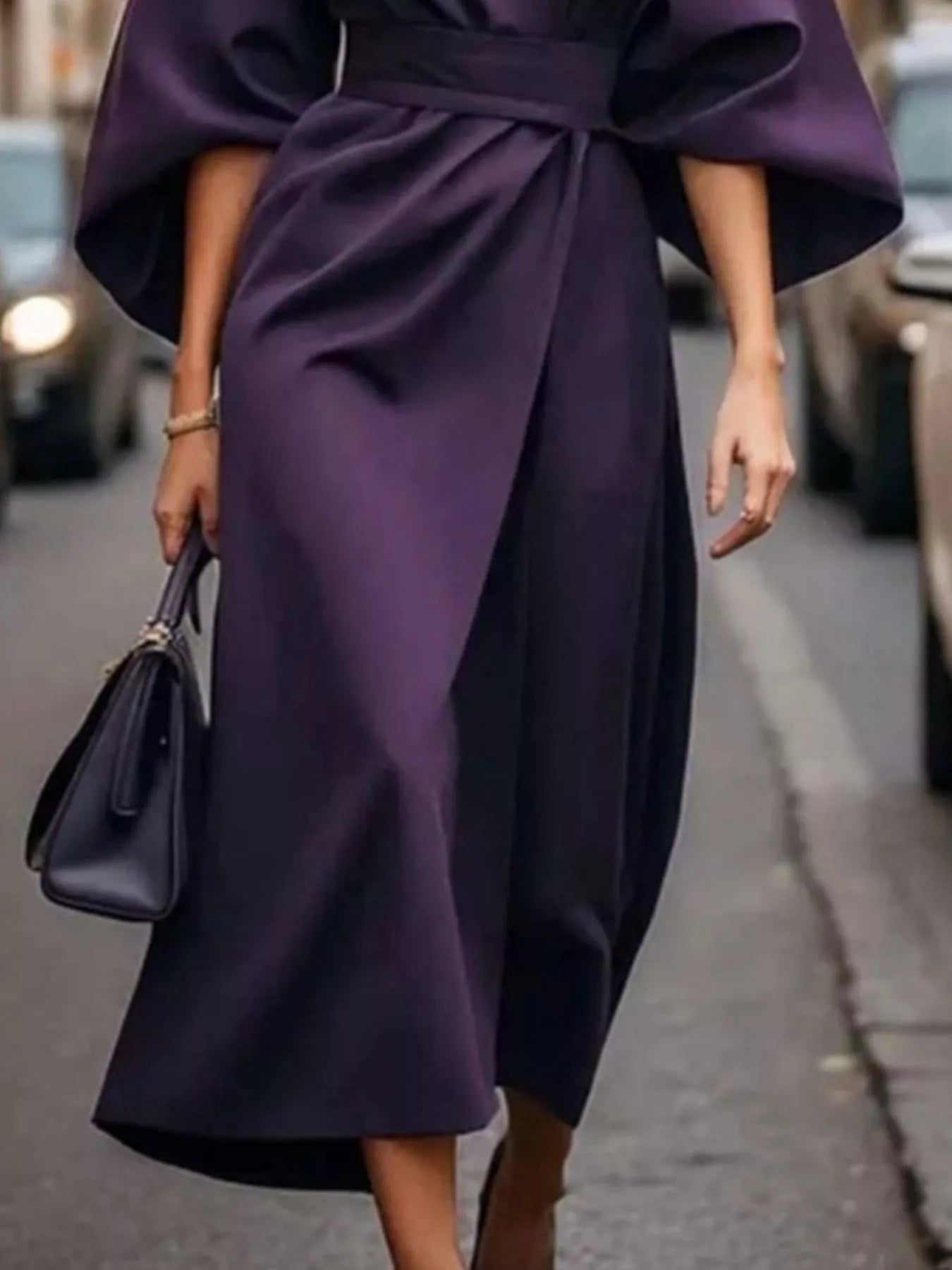 Round Neck 3/4 Sleeve Dress designed for comfort and style at Lookzlike