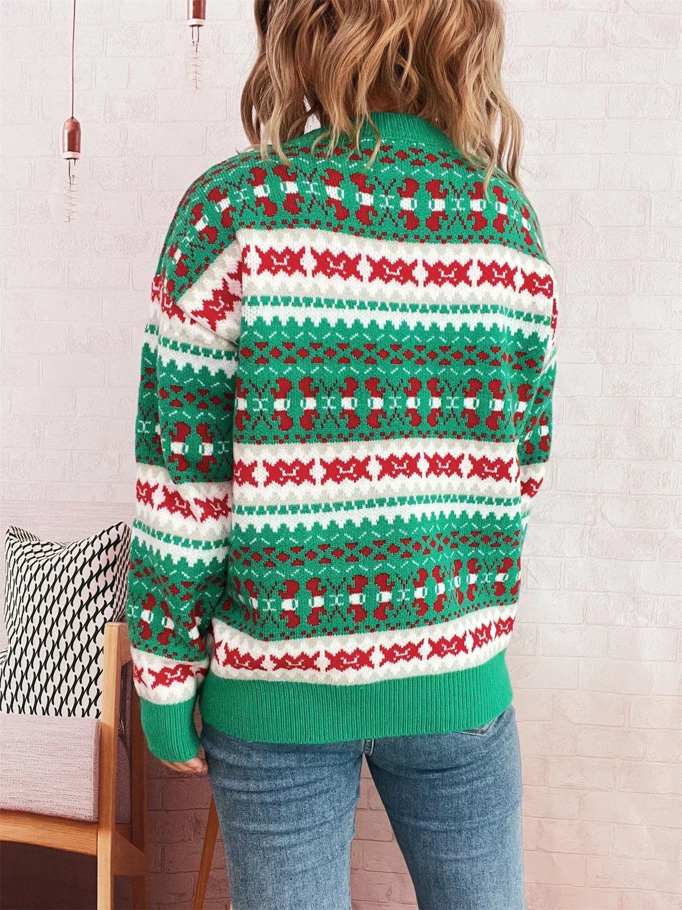 Round Neck Dropped Shoulder Sweater designed for comfort and style at Lookzlike