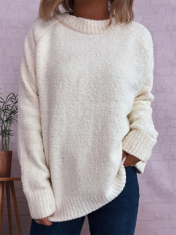 Round Neck Raglan Sleeve Sweater designed for comfort and style at Lookzlike