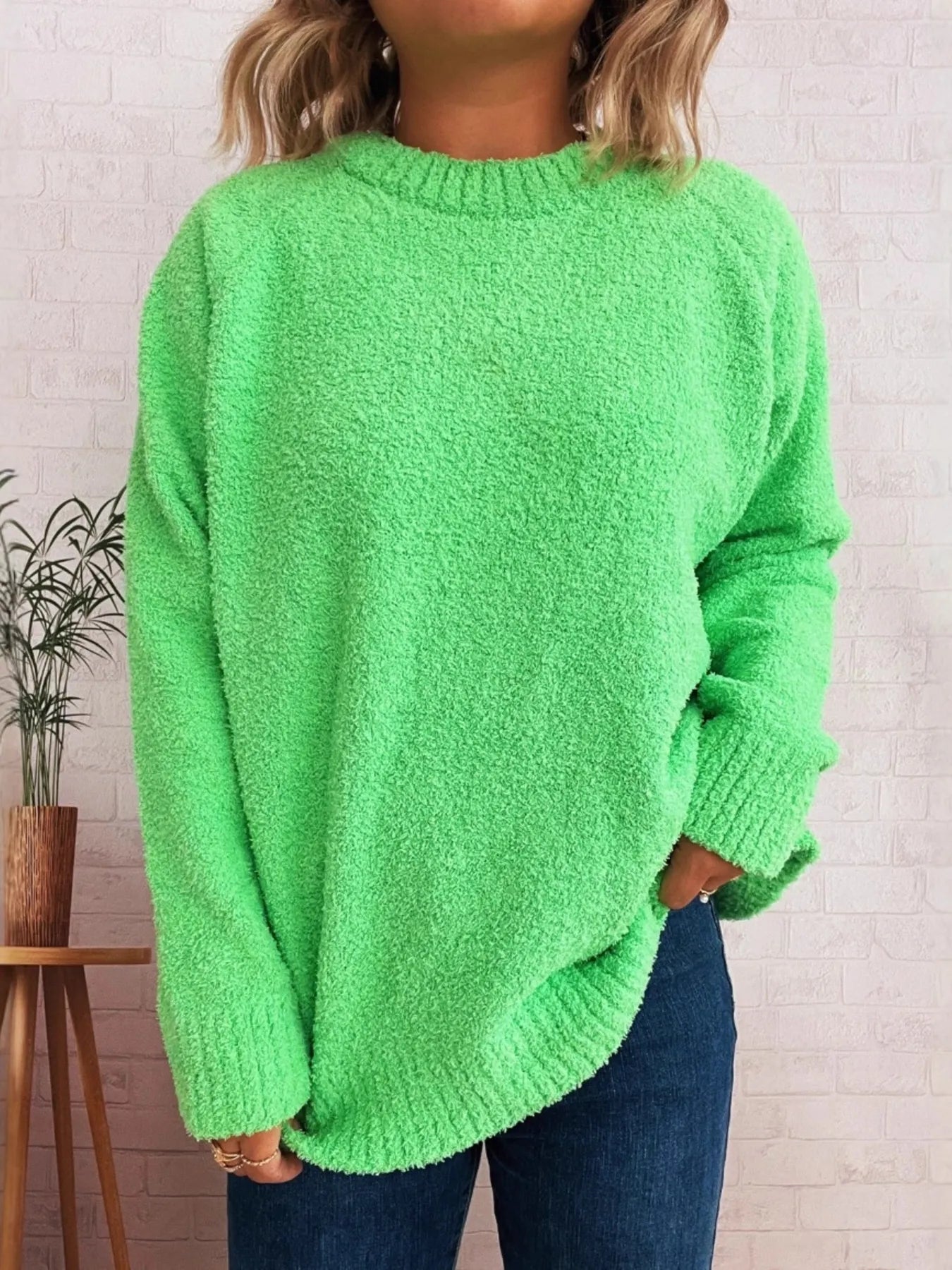 Round Neck Raglan Sleeve Sweater designed for comfort and style at Lookzlike
