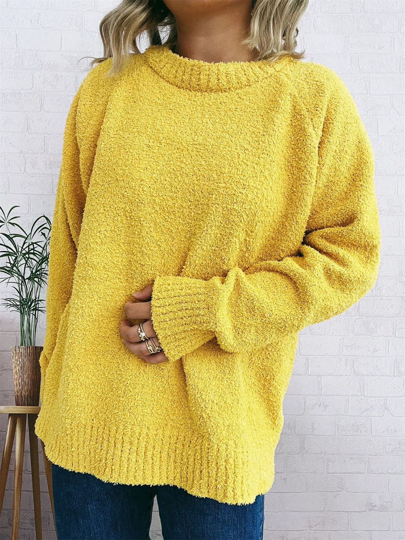 Round Neck Raglan Sleeve Sweater designed for comfort and style at Lookzlike