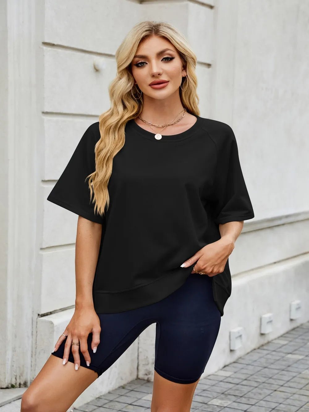 Round Neck Short Sleeve T-Shirt - Lookzlike