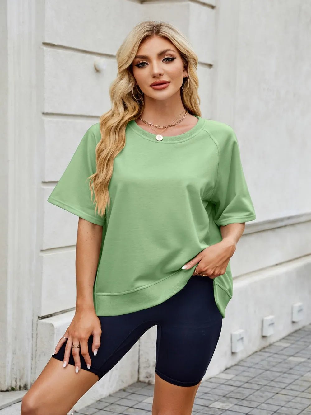 Round Neck Short Sleeve T-Shirt - Lookzlike