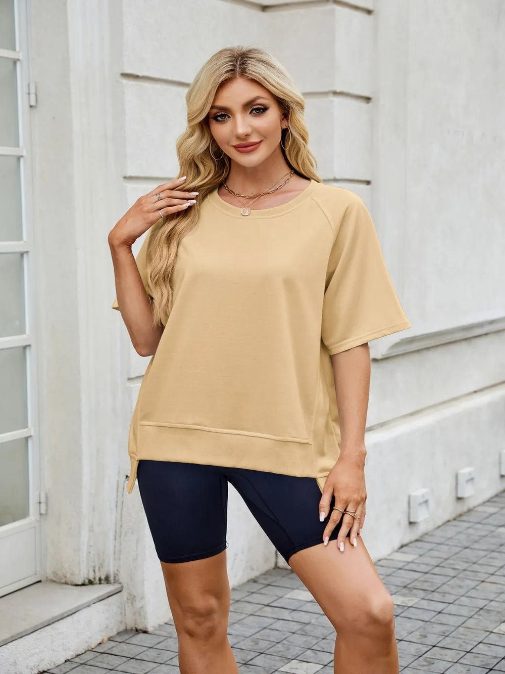 Round Neck Short Sleeve T-Shirt - Lookzlike