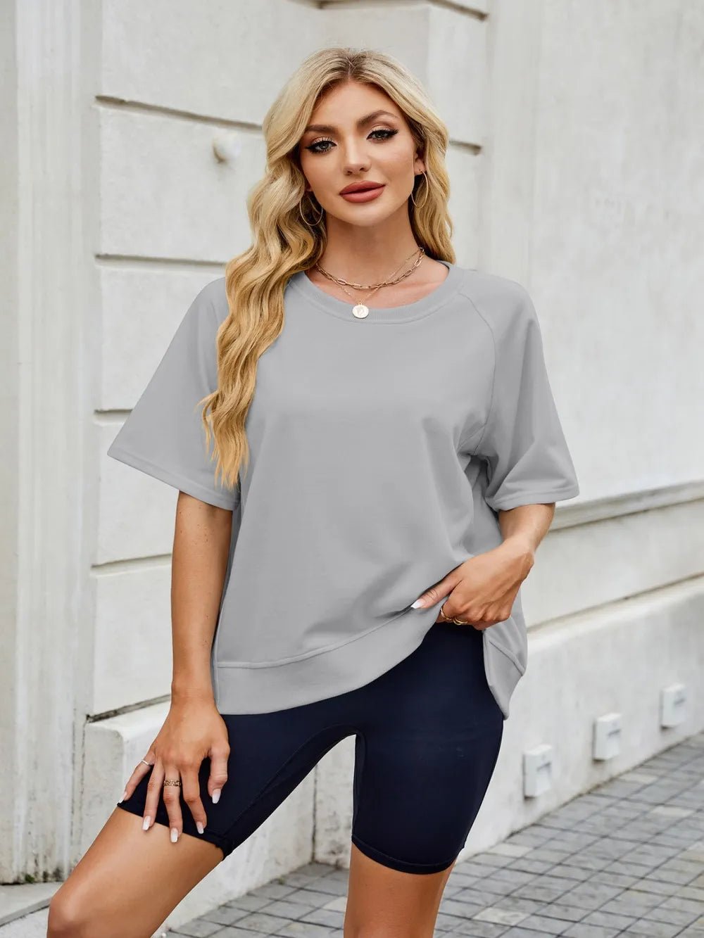 Round Neck Short Sleeve T-Shirt - Lookzlike
