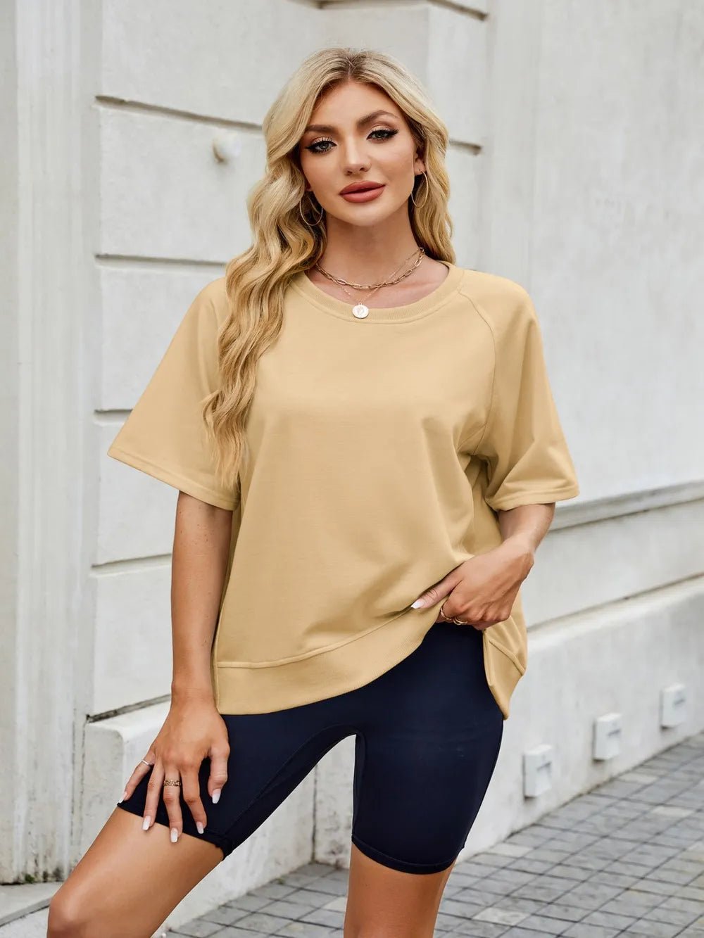 Round Neck Short Sleeve T-Shirt - Lookzlike