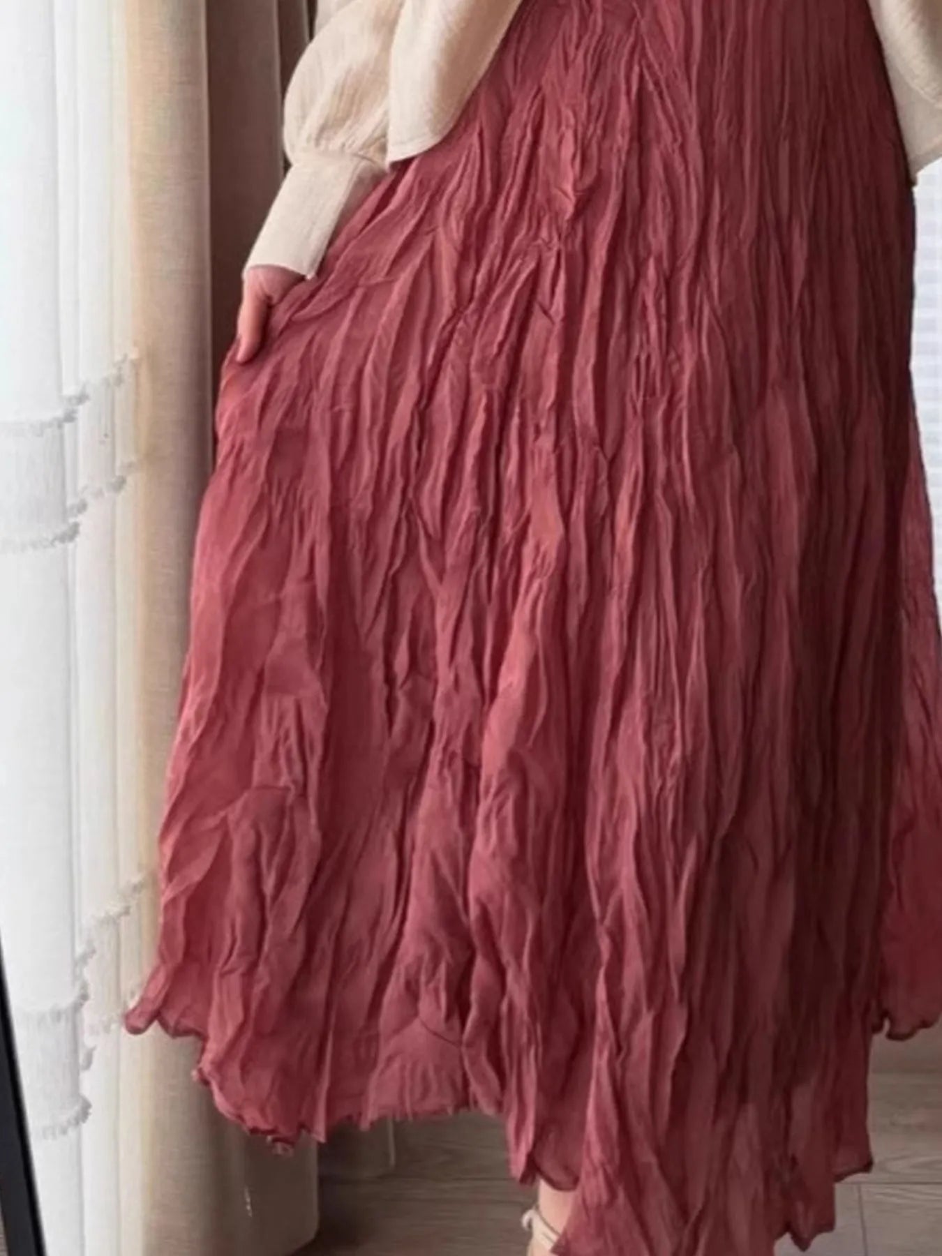 Ruched Elastic Waist Skirt - Lookzlike