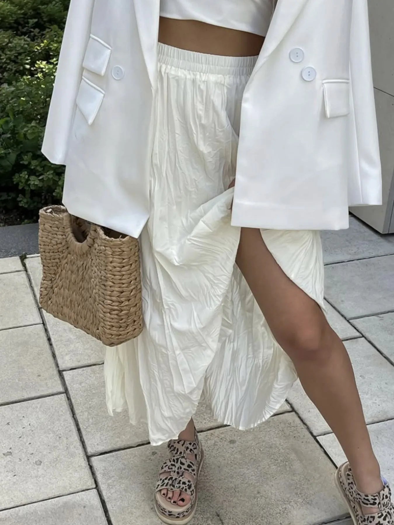 Ruched Elastic Waist Skirt - Lookzlike