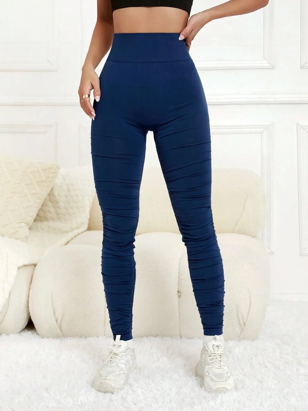 Ruched High Waist Active Leggings - Lookzlike