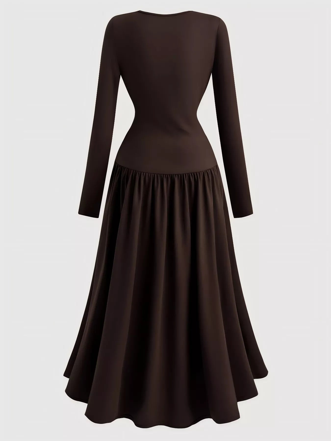 Ruched Long Sleeve A - Line Dress designed for comfort and style at Lookzlike