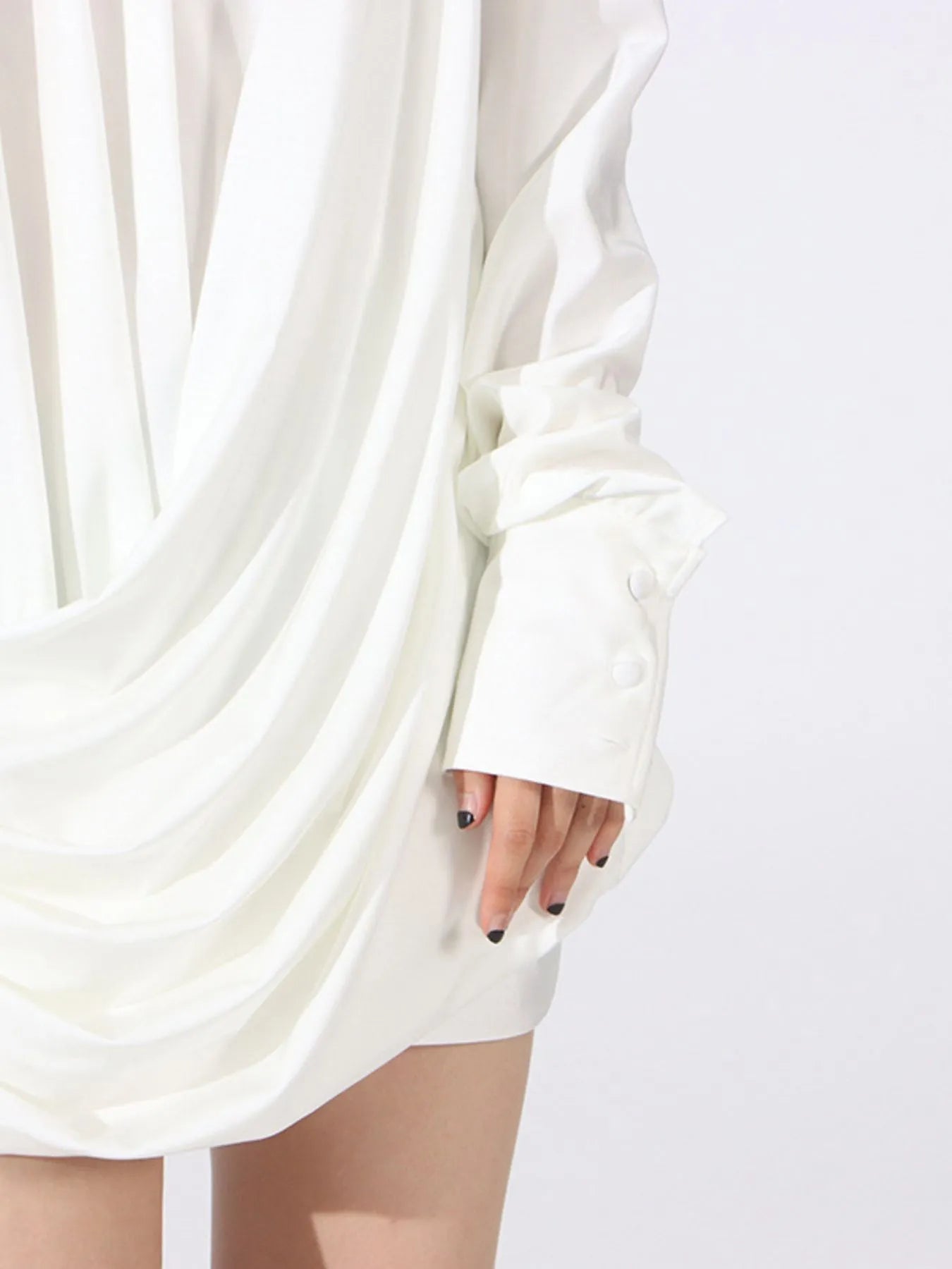 Ruched Long Sleeve Mini Dress designed for comfort and style at Lookzlike